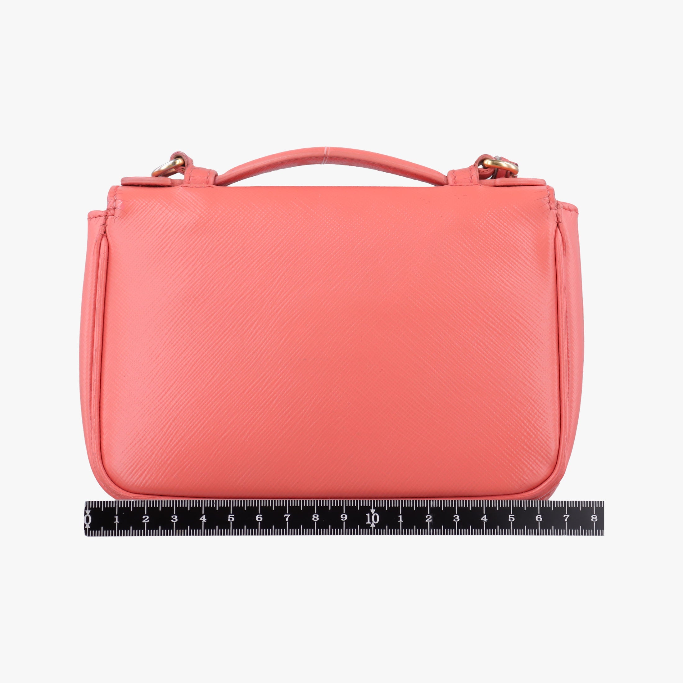Vintage Prada lock Fuoco Sound Top Handle Pink orange SAFFIANO Leather BT0963 shoulderbag | stylenewstar