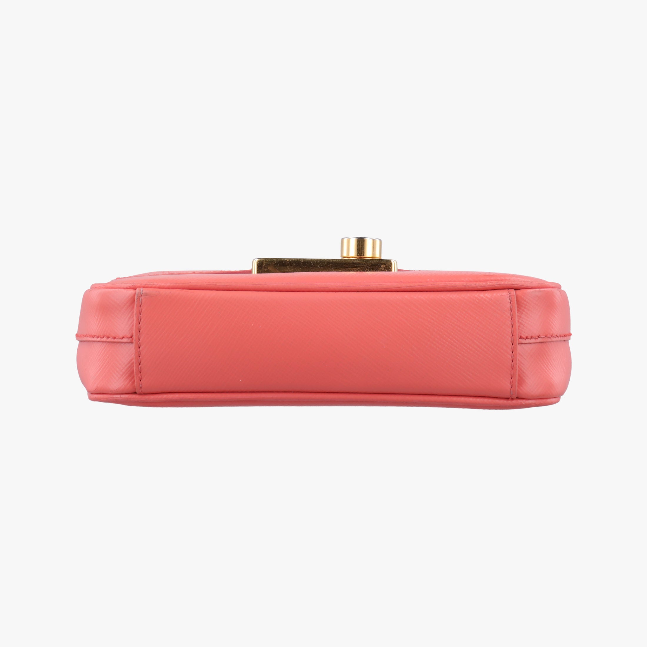 Vintage Prada lock Fuoco Sound Top Handle Pink orange SAFFIANO Leather BT0963 shoulderbag | stylenewstar