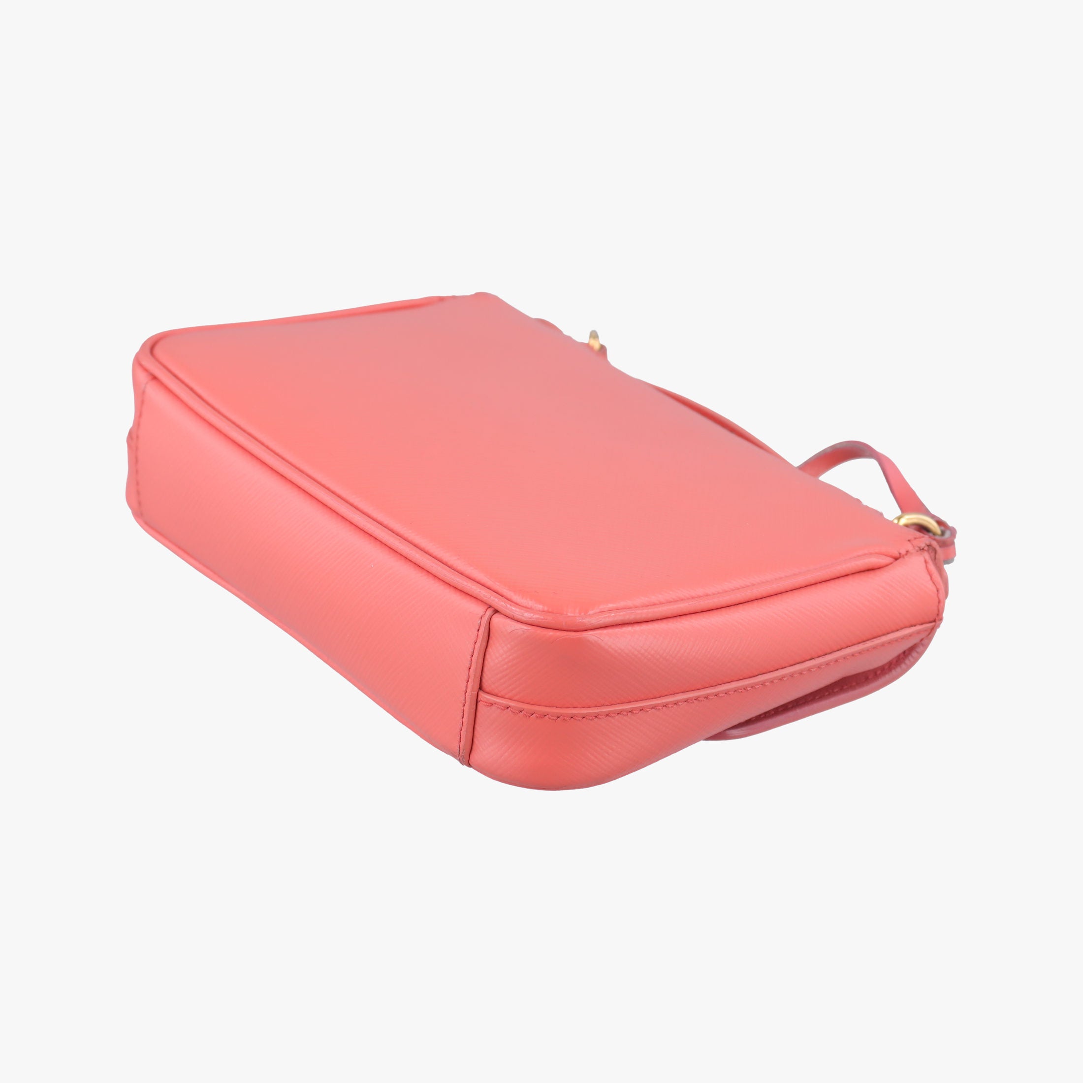 Vintage Prada lock Fuoco Sound Top Handle Pink orange SAFFIANO Leather BT0963 shoulderbag | stylenewstar