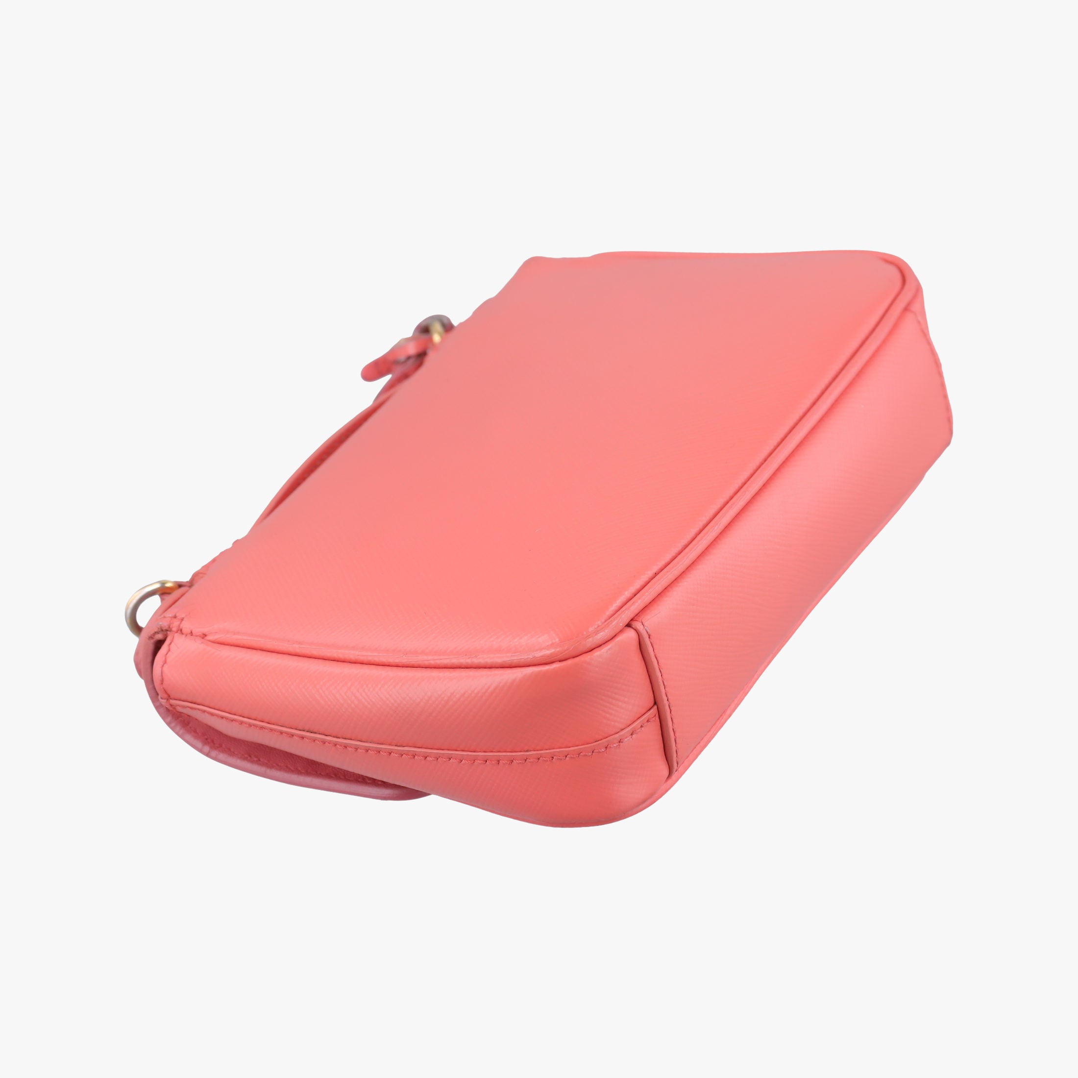 Vintage Prada lock Fuoco Sound Top Handle Pink orange SAFFIANO Leather BT0963 shoulderbag | stylenewstar