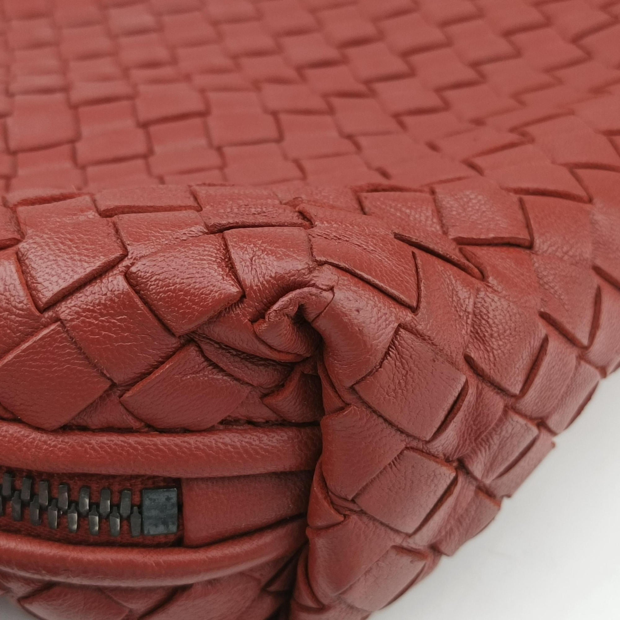 Vintage Bottega Veneta NODINI Intrecciato Red lambskin  shoulderbag | stylenewstar