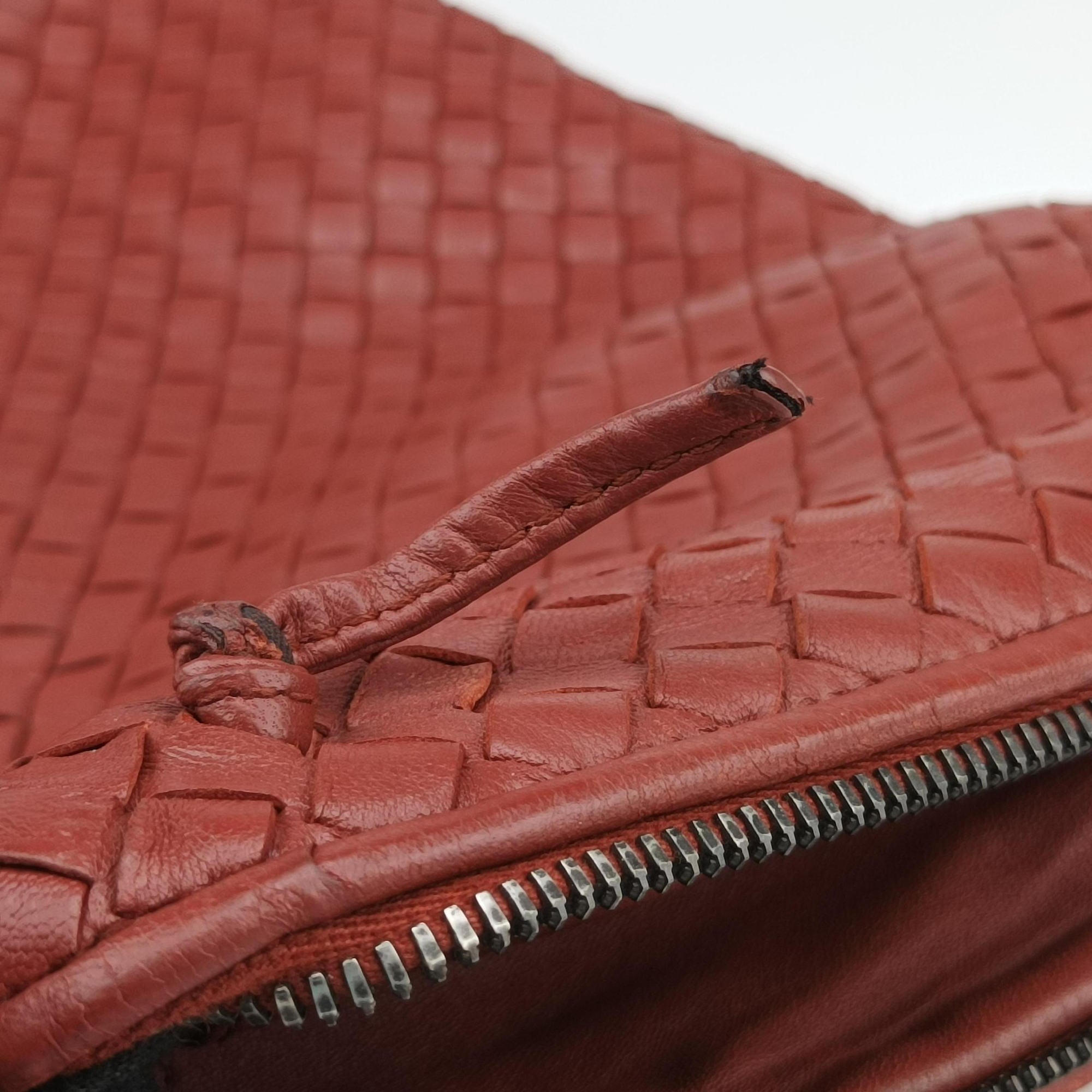 Vintage Bottega Veneta NODINI Intrecciato Red lambskin  shoulderbag | stylenewstar