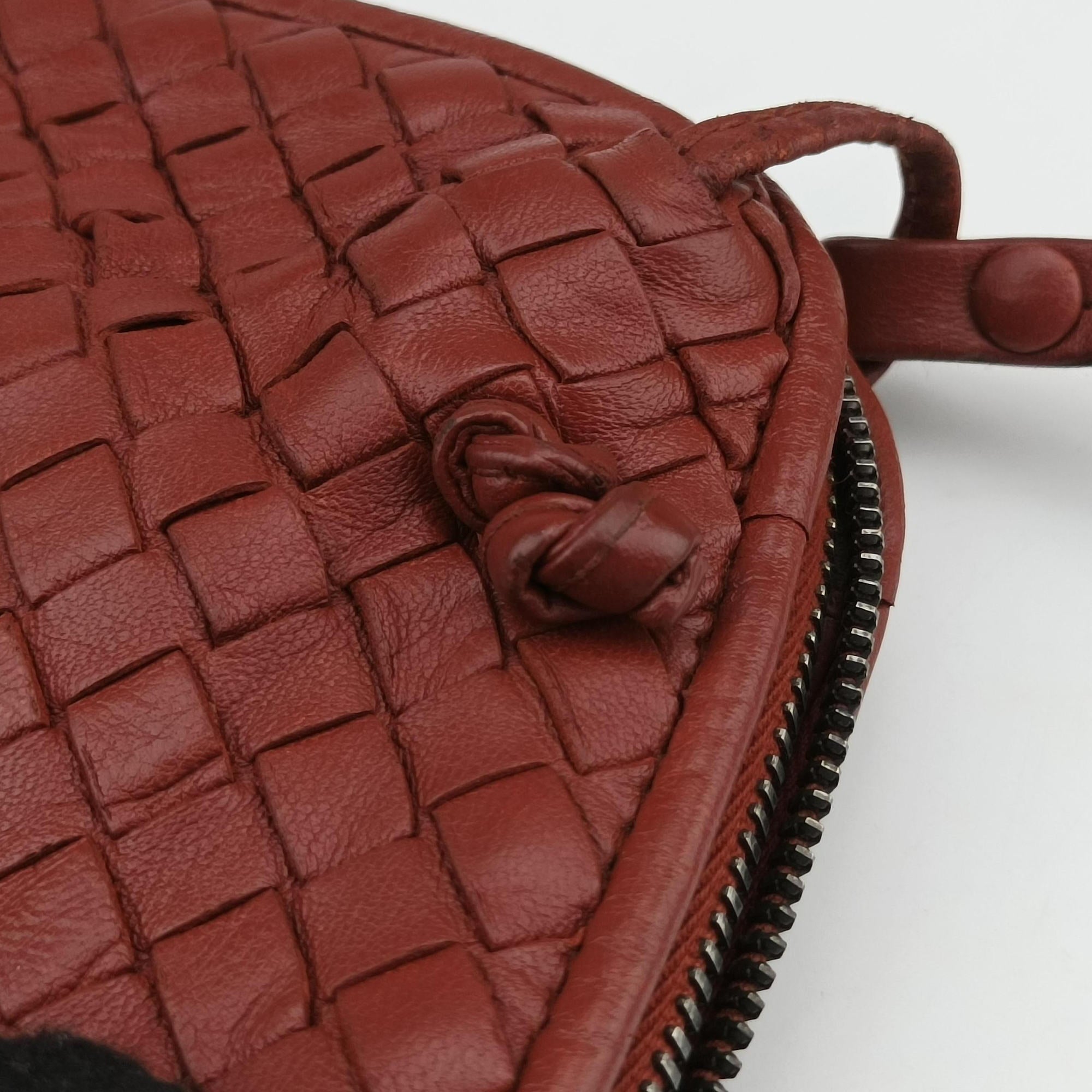Vintage Bottega Veneta NODINI Intrecciato Red lambskin  shoulderbag | stylenewstar