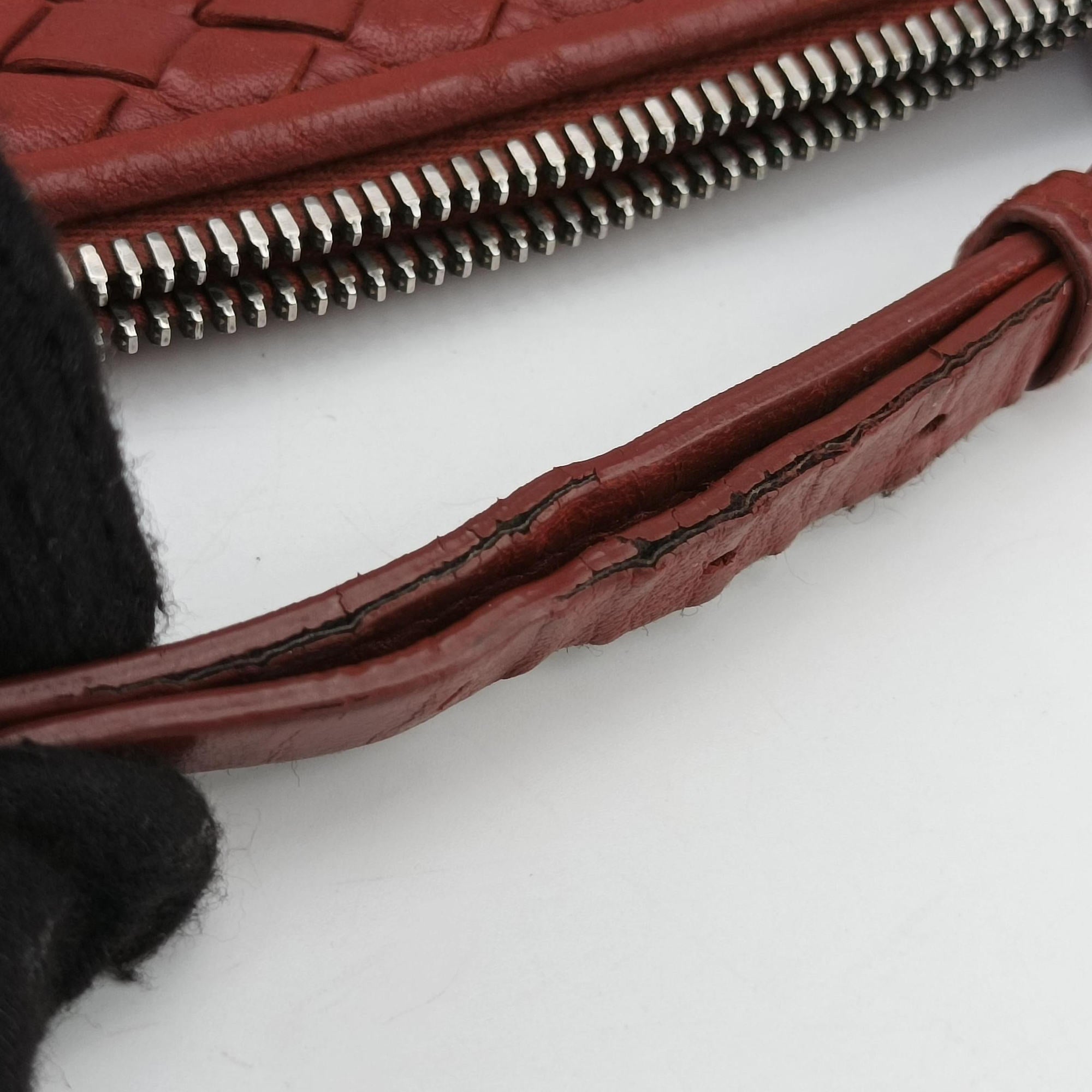Vintage Bottega Veneta NODINI Intrecciato Red lambskin  shoulderbag | stylenewstar
