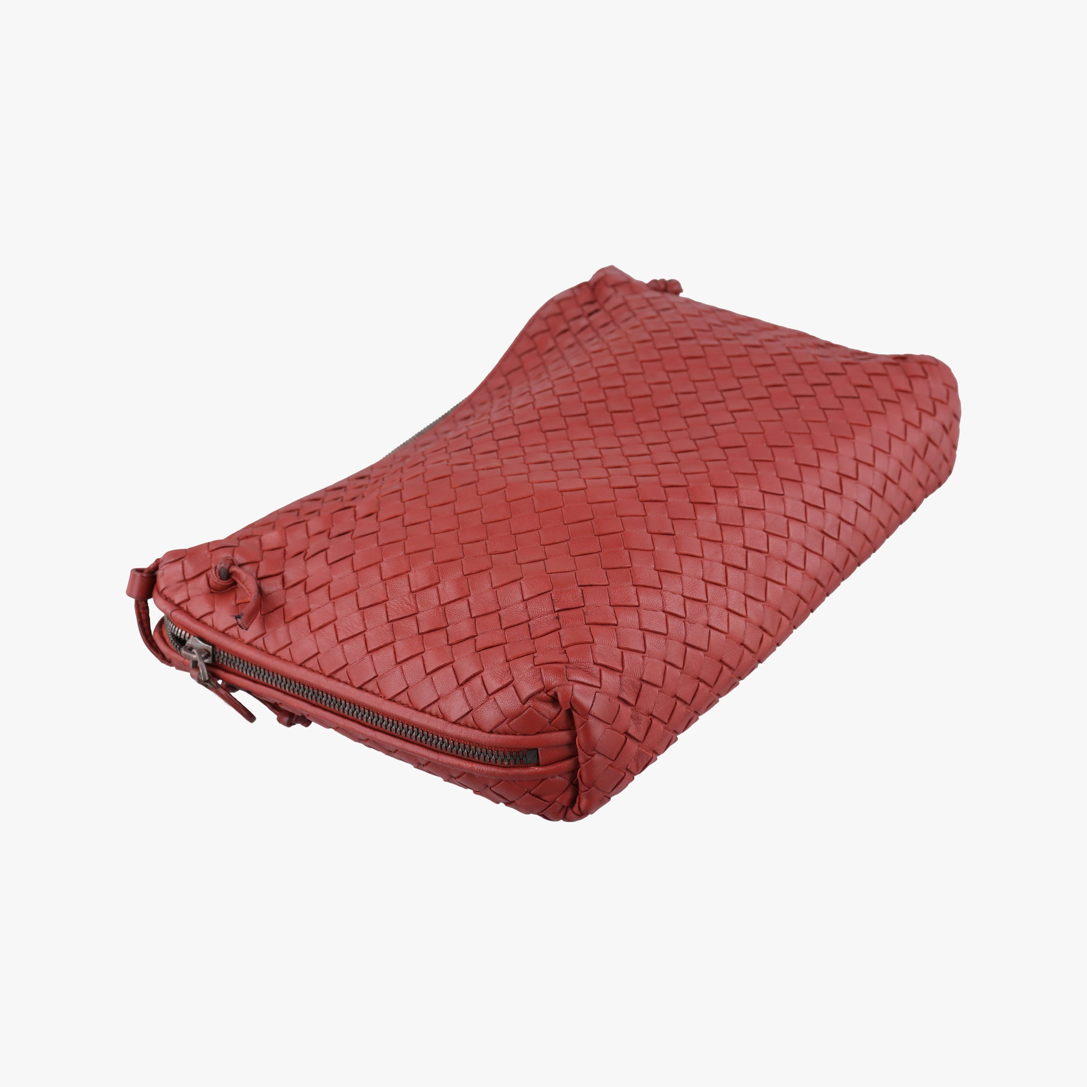Vintage Bottega Veneta NODINI Intrecciato Red lambskin  shoulderbag | stylenewstar