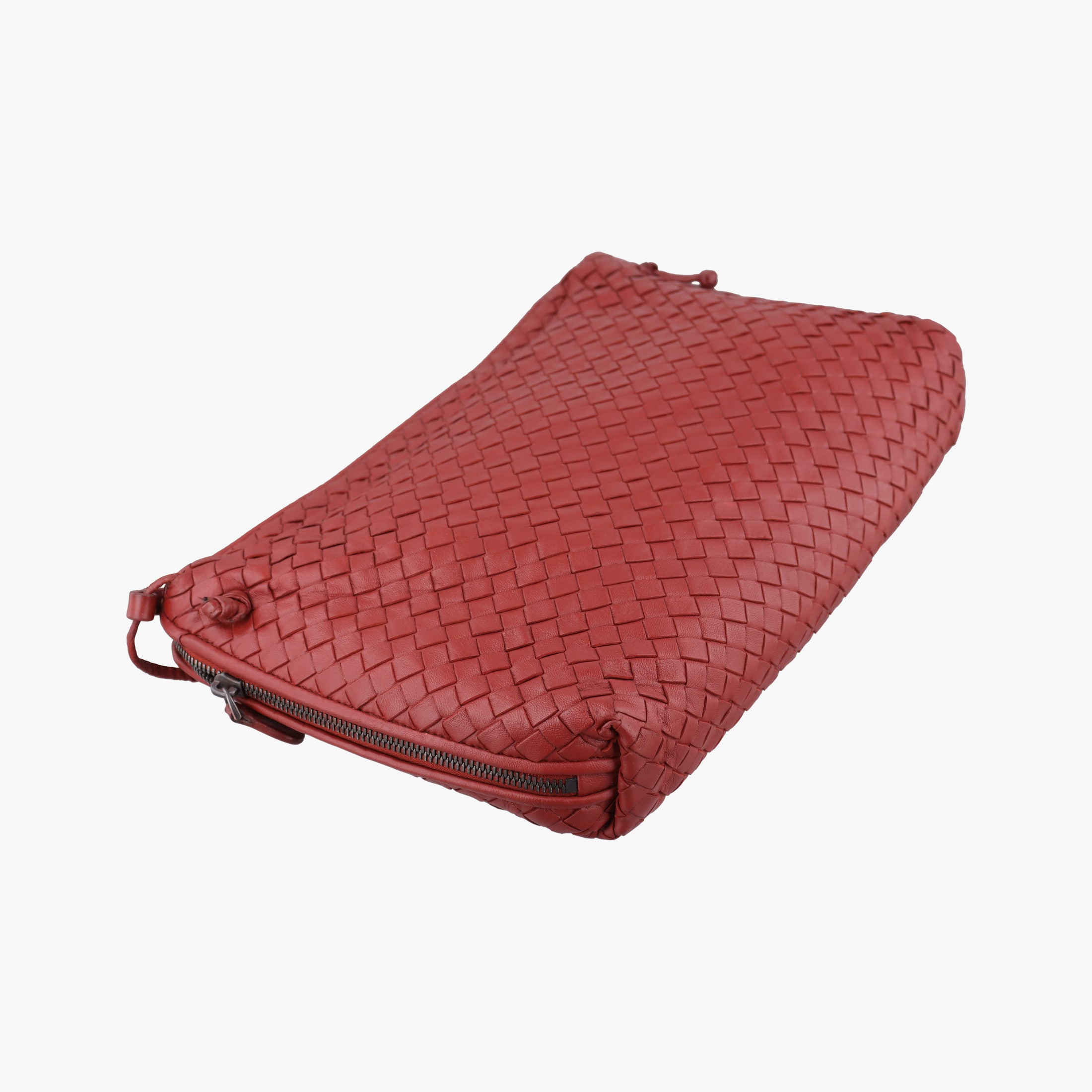 Vintage Bottega Veneta NODINI Intrecciato Red lambskin  shoulderbag | stylenewstar