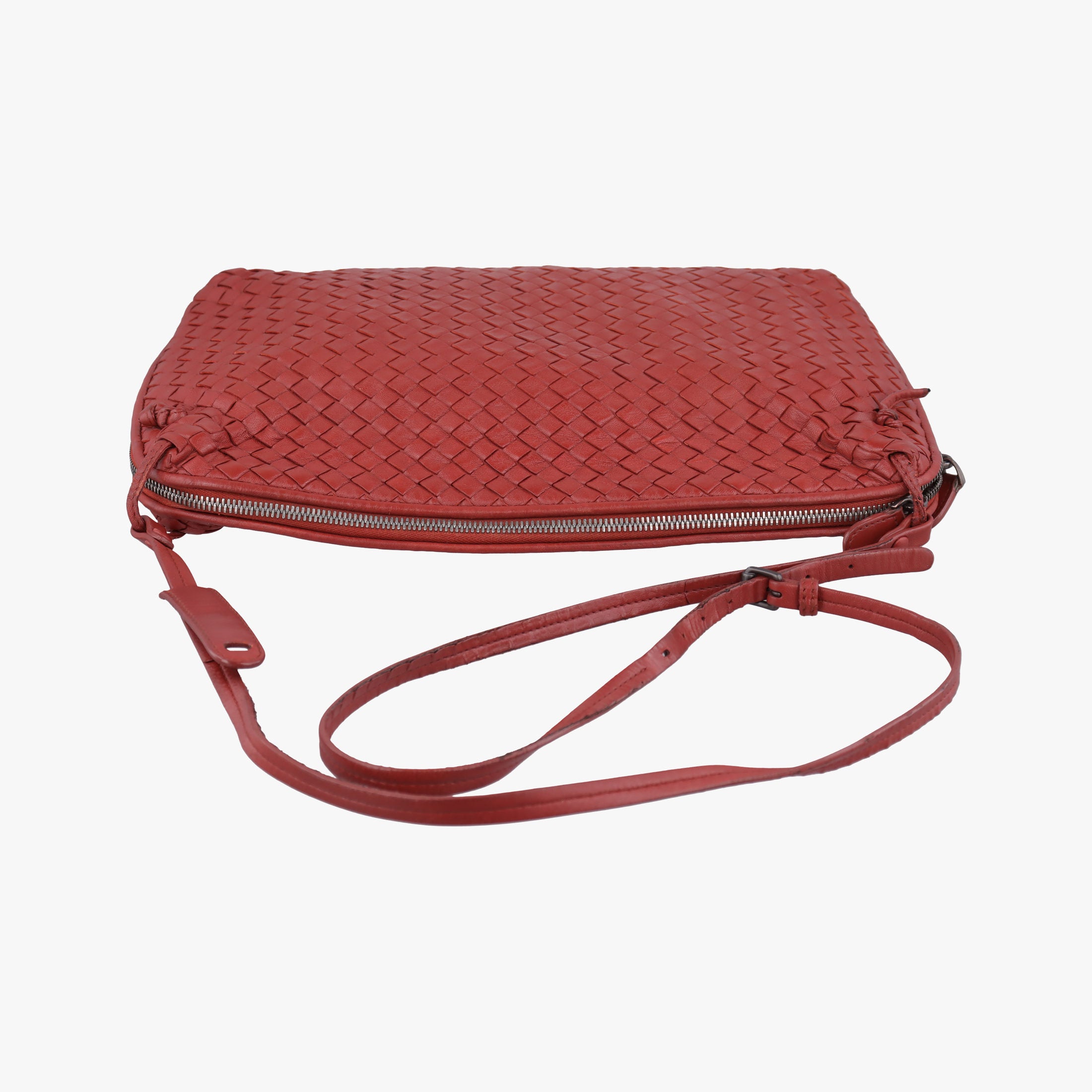 Vintage Bottega Veneta NODINI Intrecciato Red lambskin  shoulderbag | stylenewstar