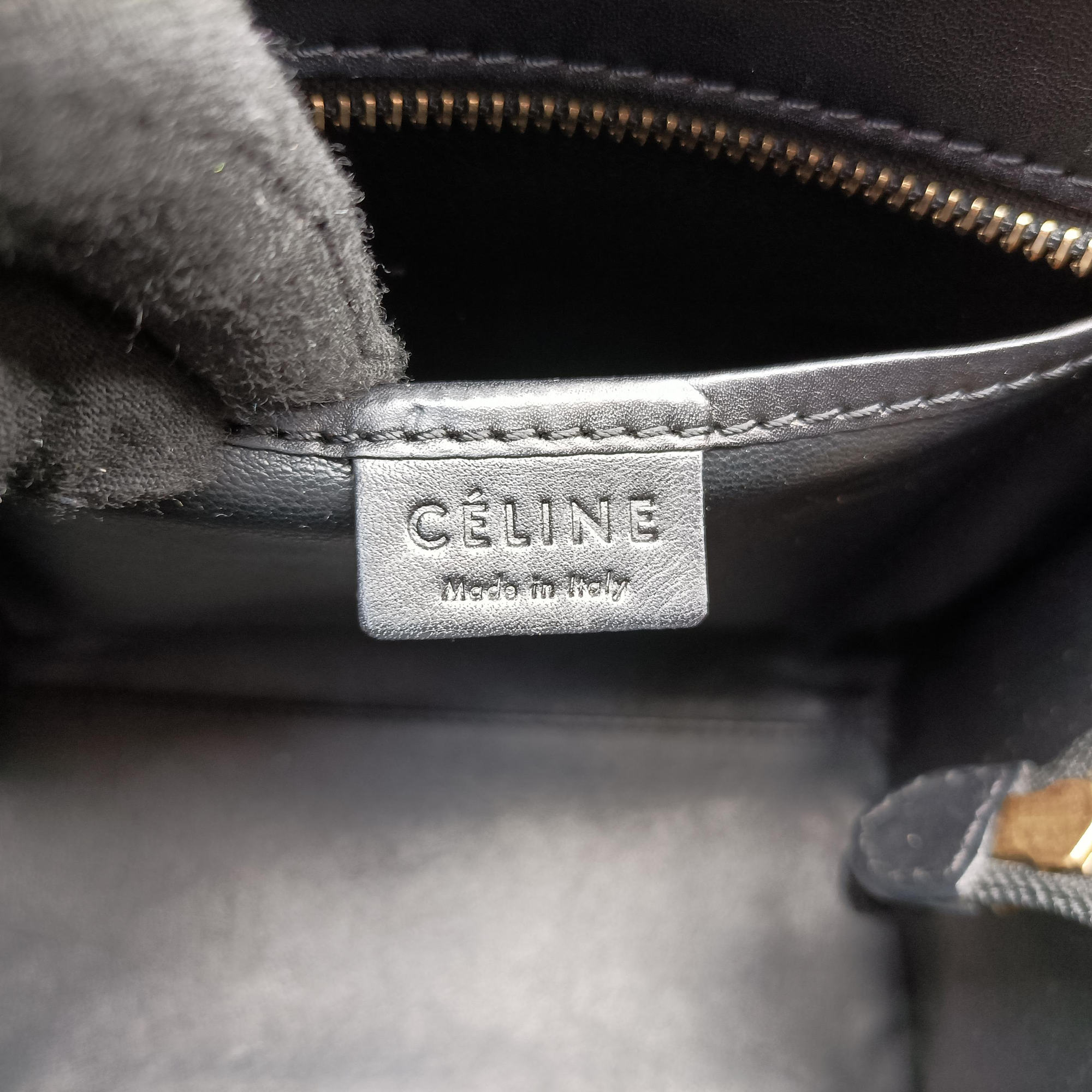 Pre-owned Celine Luggage Mini Shopper Beige×Black×brown Suede × leather  handbag | stylenewstar