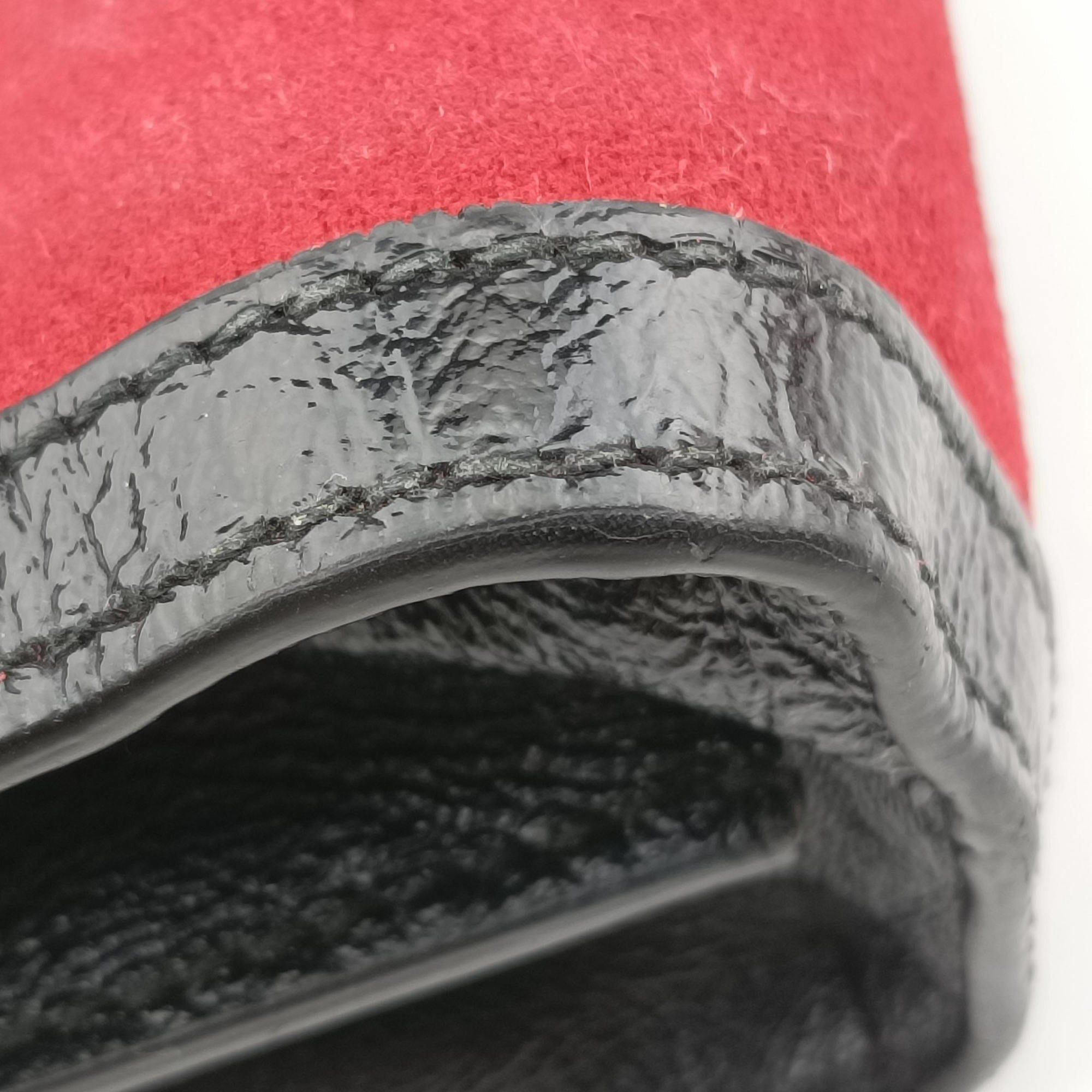 Pre-owned Gucci Ophidia Red×Black Suede×Patent 503877 shoulderbag | stylenewstar