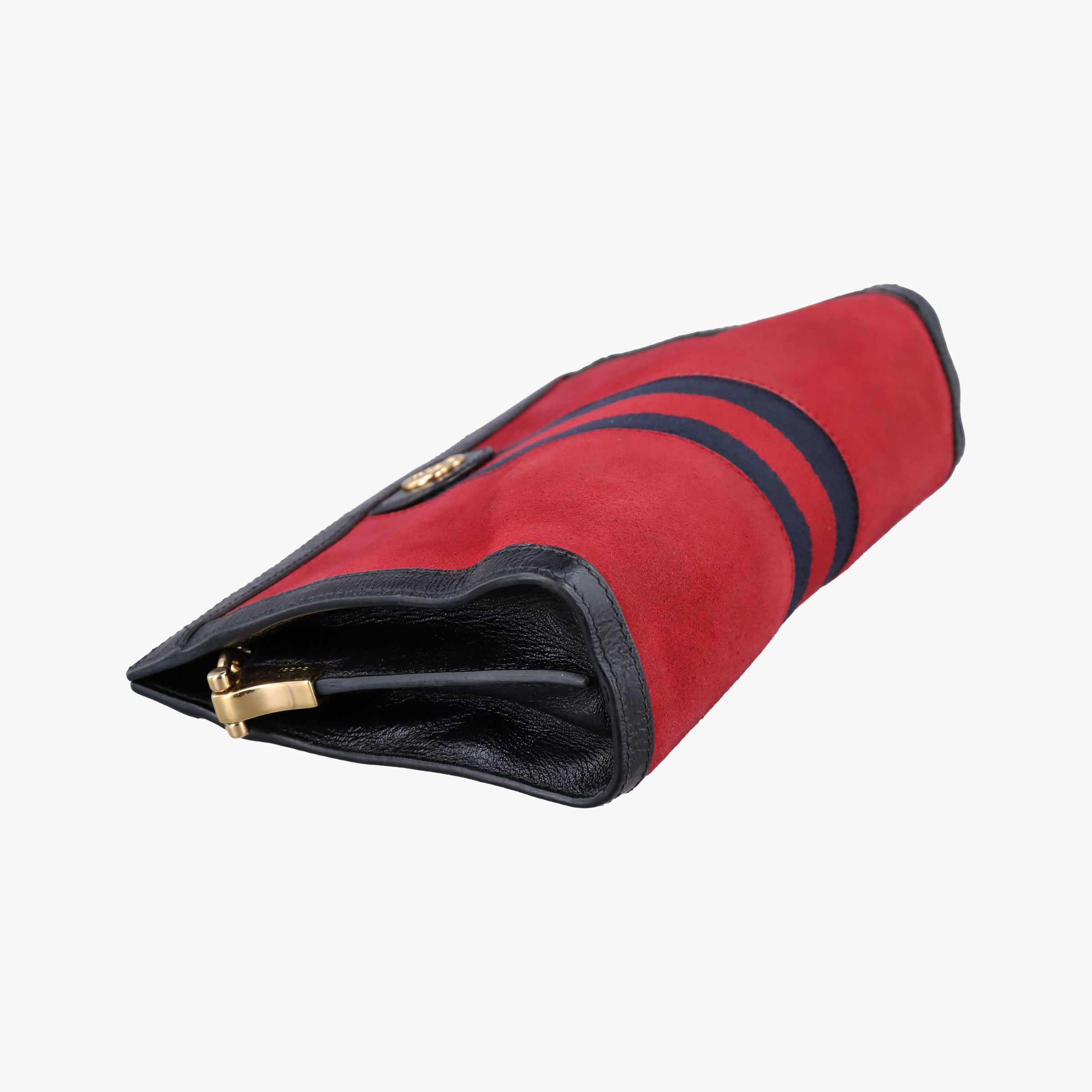 Pre-owned Gucci Ophidia Red×Black Suede×Patent 503877 shoulderbag | stylenewstar