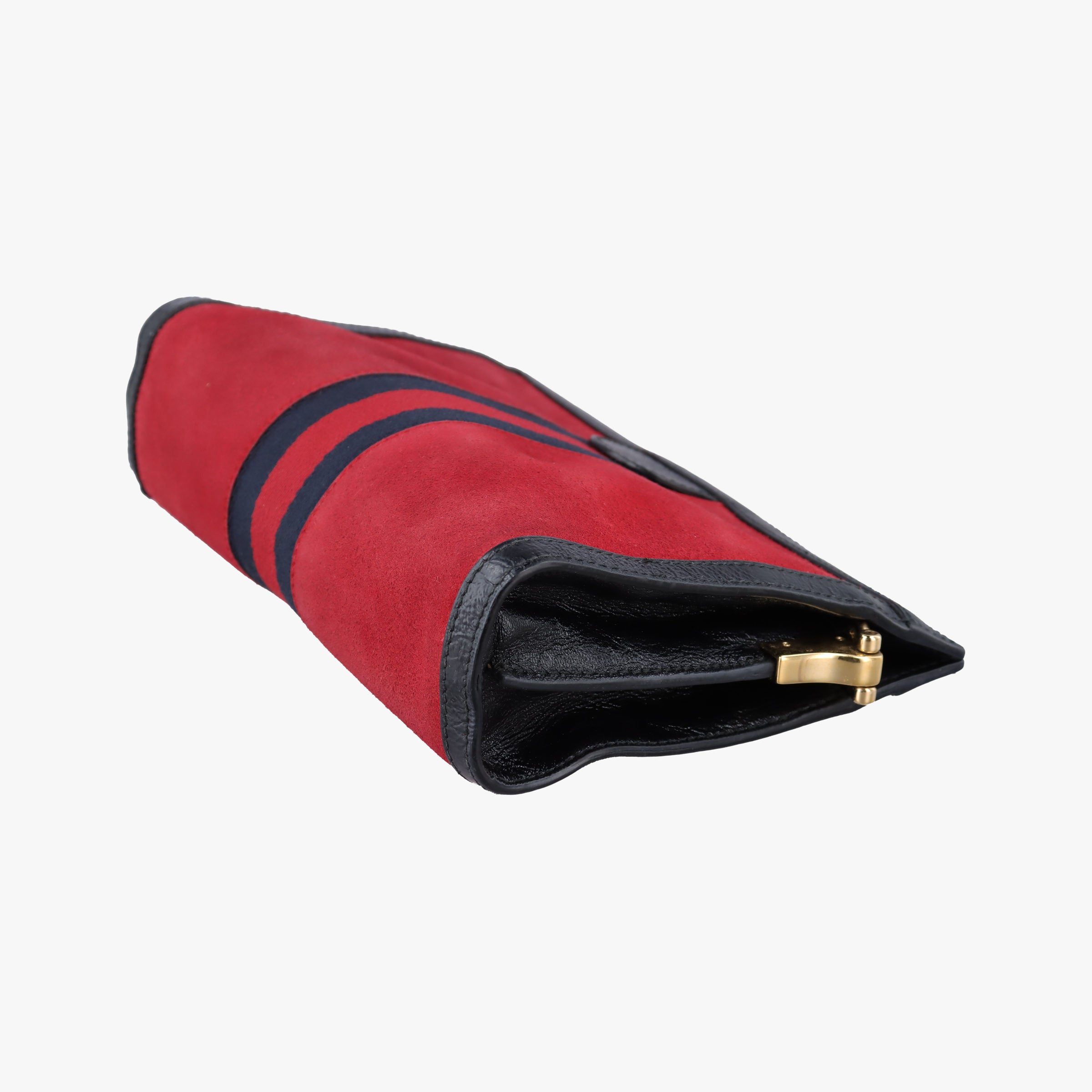 Pre-owned Gucci Ophidia Red×Black Suede×Patent 503877 shoulderbag | stylenewstar
