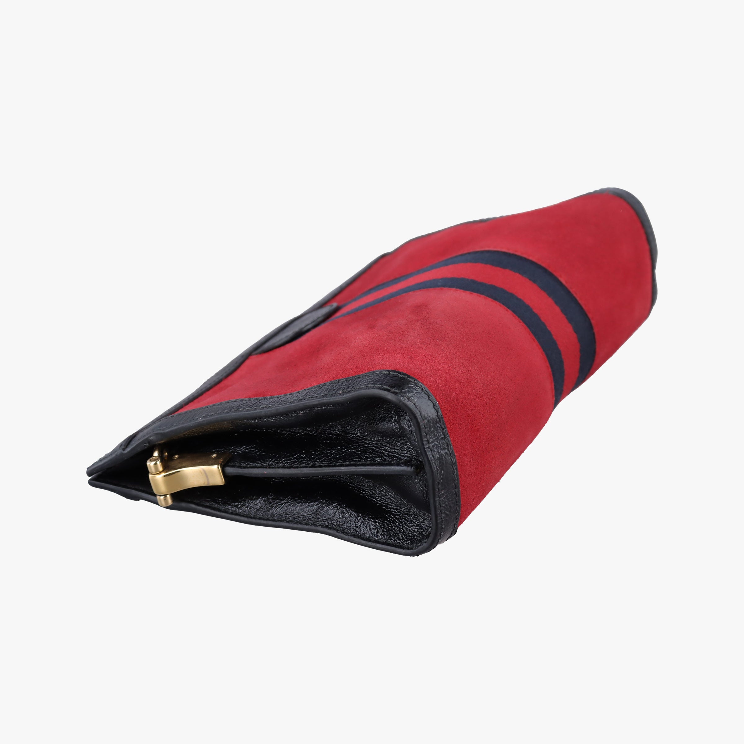Pre-owned Gucci Ophidia Red×Black Suede×Patent 503877 shoulderbag | stylenewstar