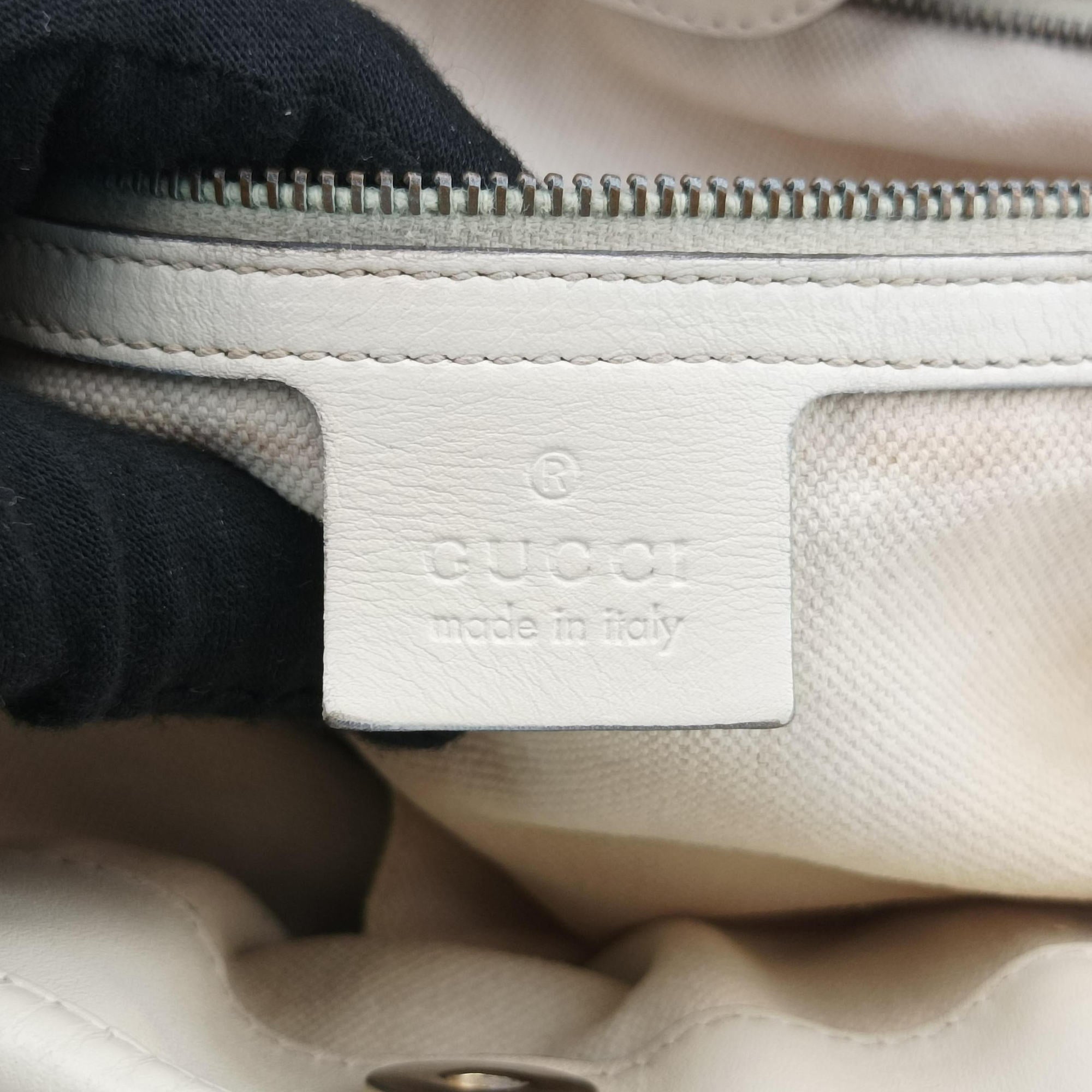 Secondhand Gucci GG Running White×Brown canvas×leather 247183 handbag | stylenewstar