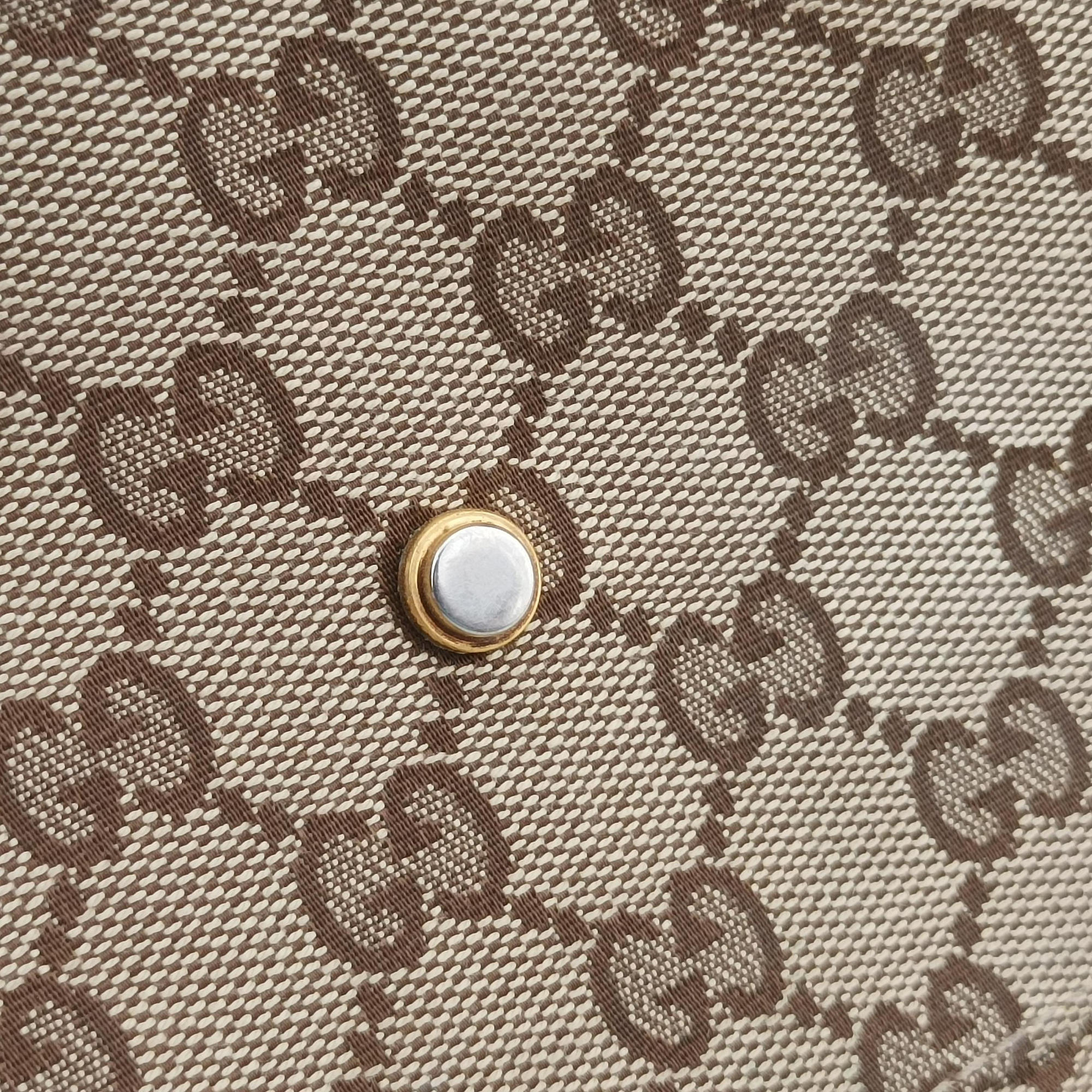 Secondhand Gucci GG Running White×Brown canvas×leather 247183 handbag | stylenewstar