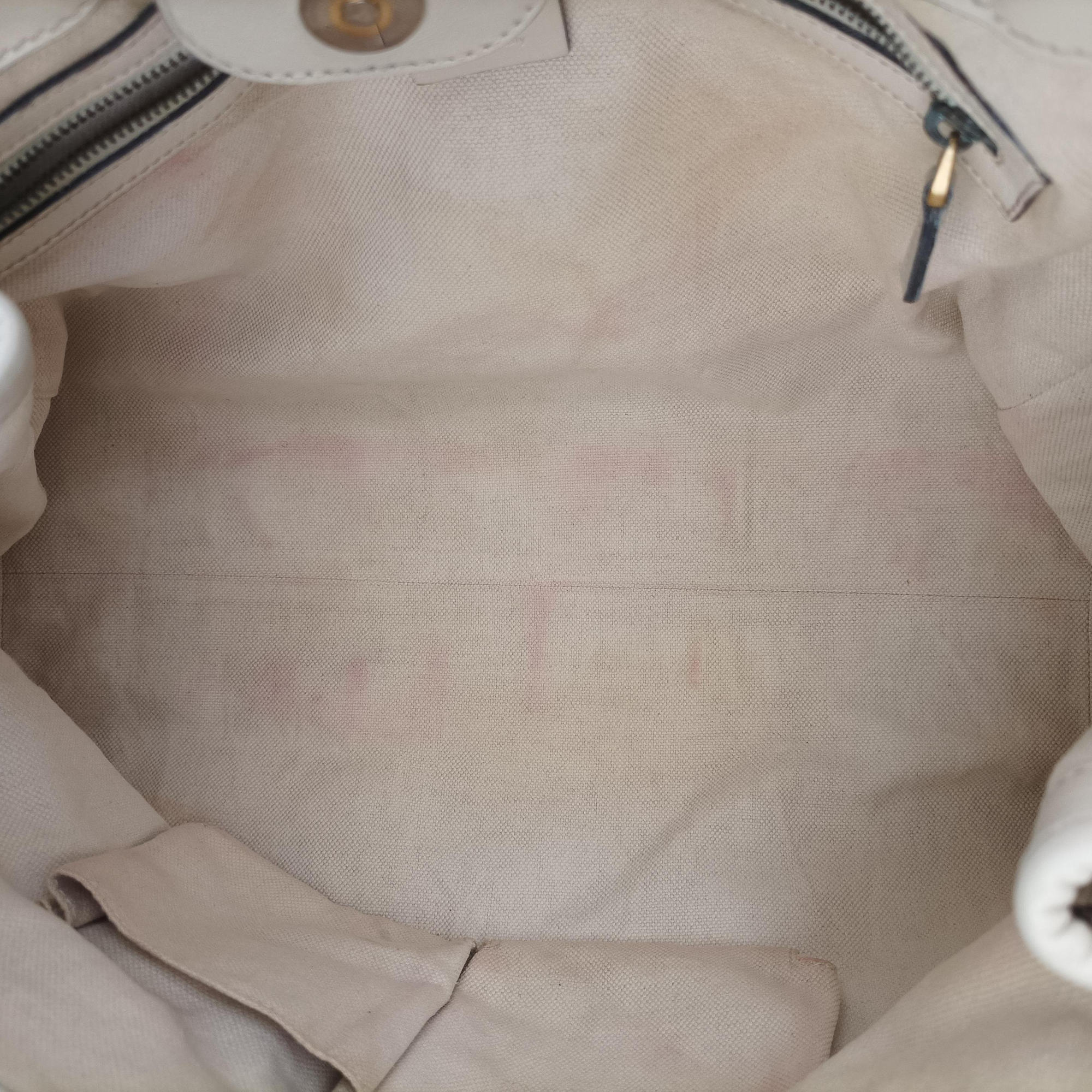 Secondhand Gucci GG Running White×Brown canvas×leather 247183 handbag | stylenewstar