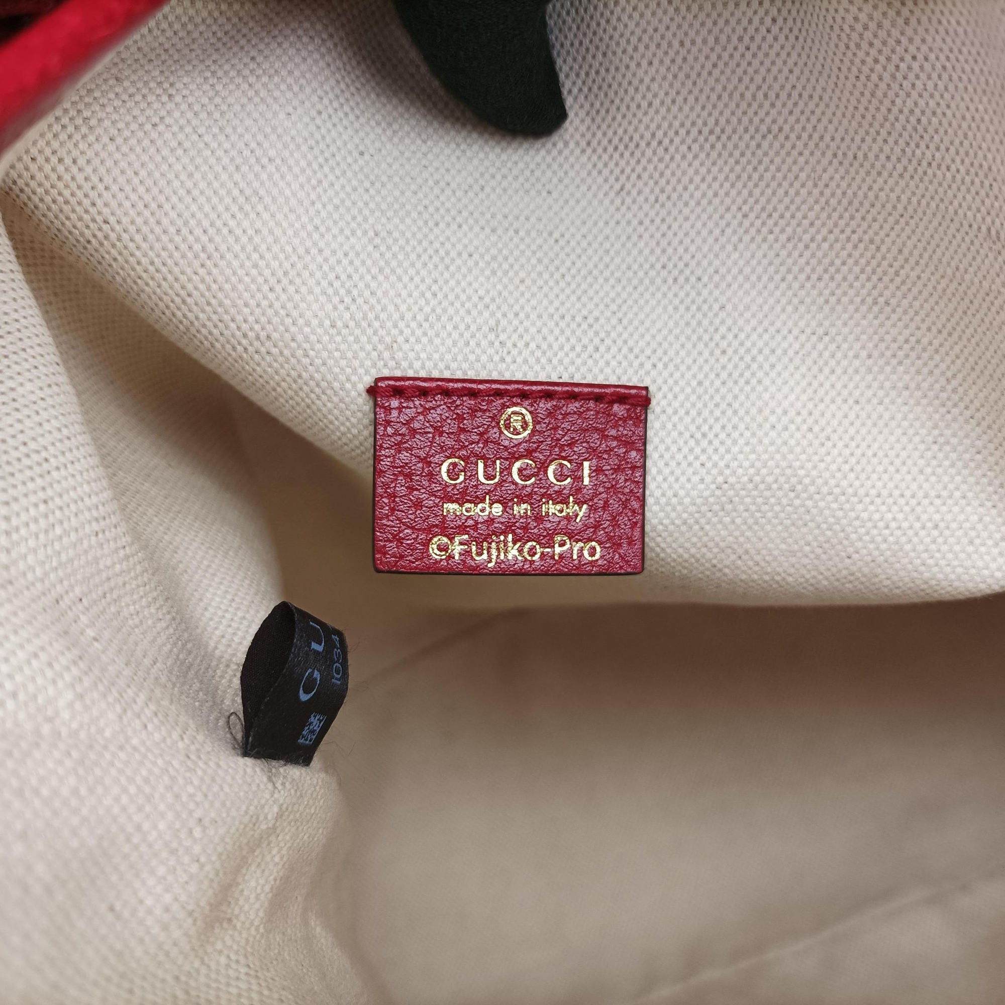 Pre-owned Gucci Doraemon collaboration Brown x red PVC coated canvas×Leather 655597 shoulderbag | stylenewstar