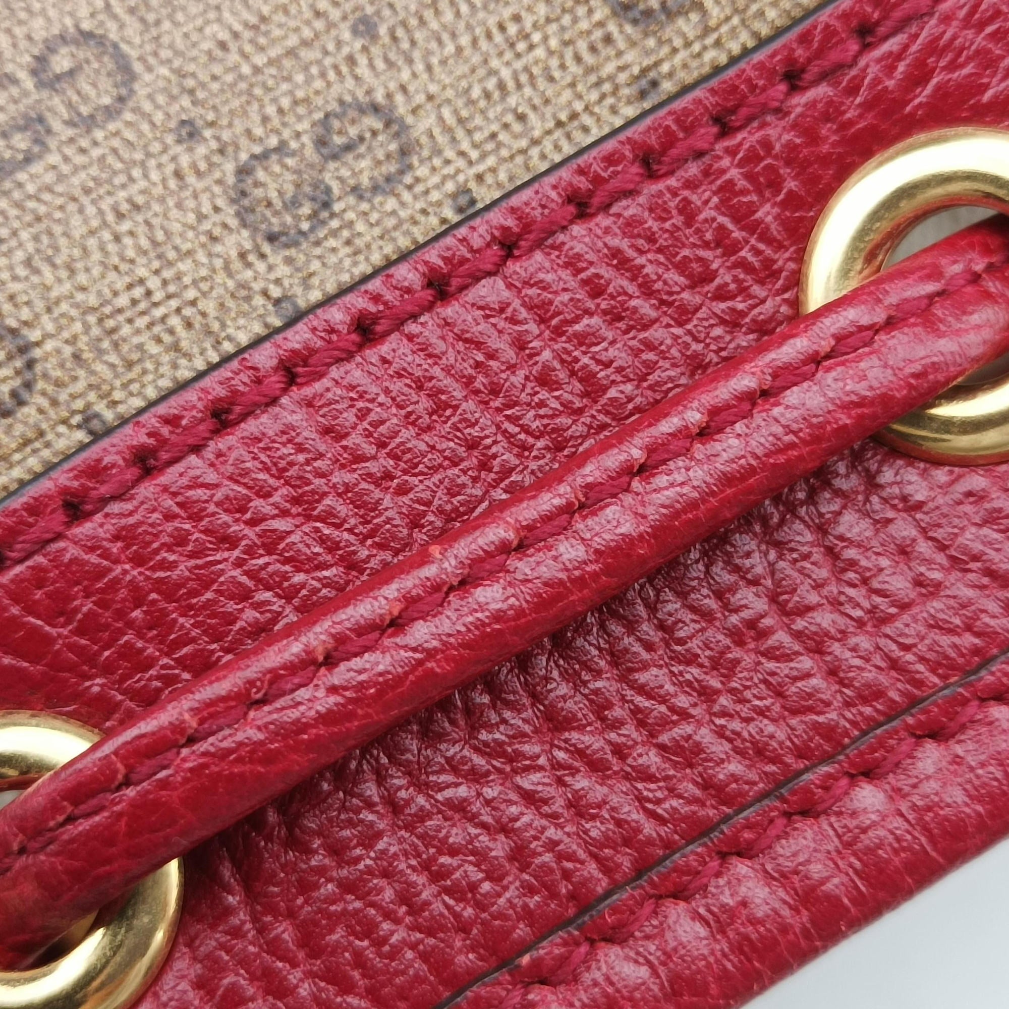 Pre-owned Gucci Doraemon collaboration Brown x red PVC coated canvas×Leather 655597 shoulderbag | stylenewstar