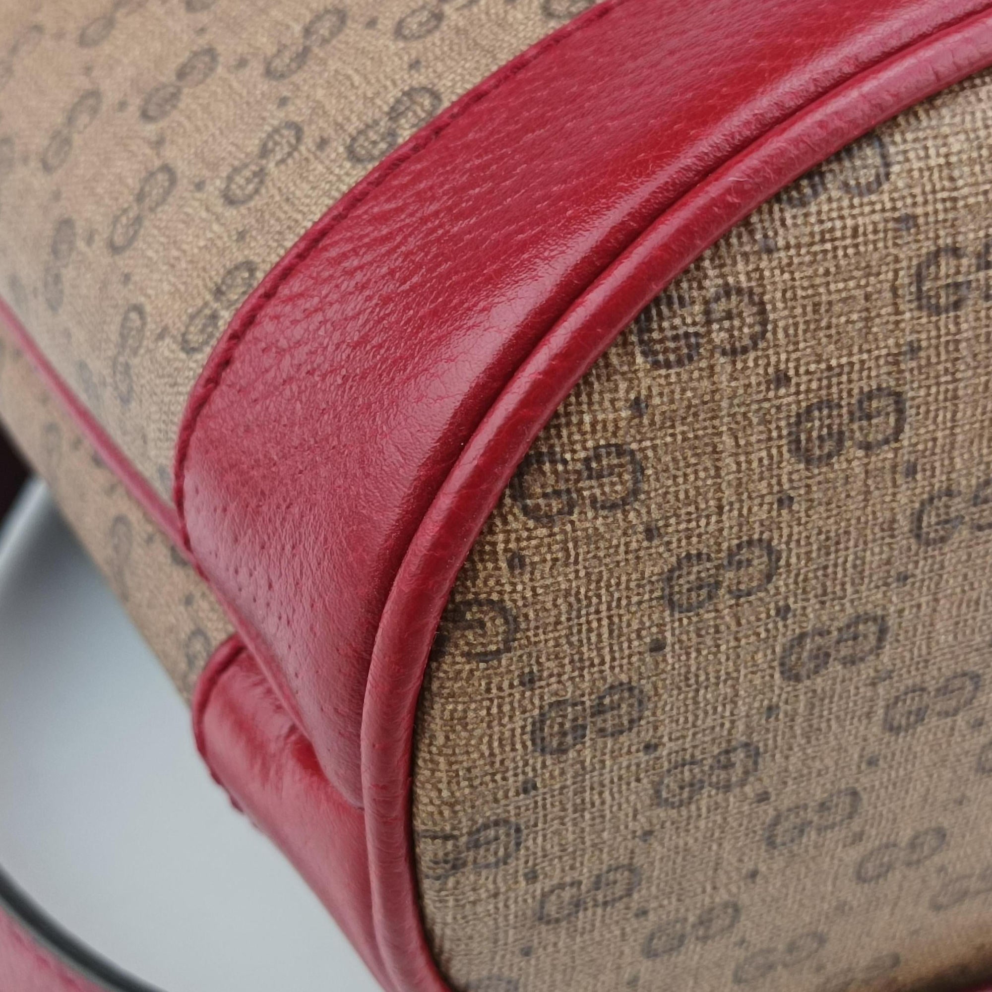Pre-owned Gucci Doraemon collaboration Brown x red PVC coated canvas×Leather 655597 shoulderbag | stylenewstar