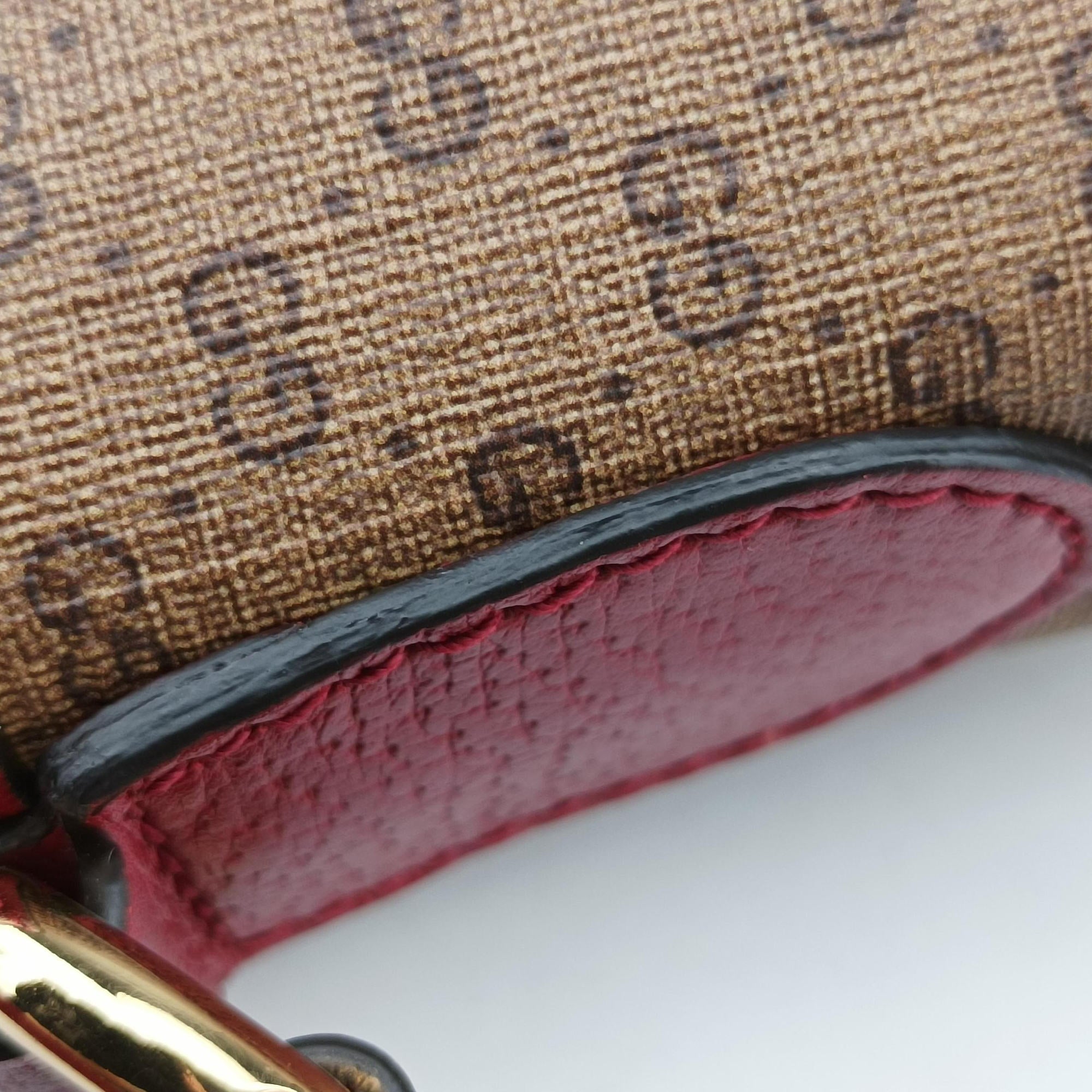 Pre-owned Gucci Doraemon collaboration Brown x red PVC coated canvas×Leather 655597 shoulderbag | stylenewstar
