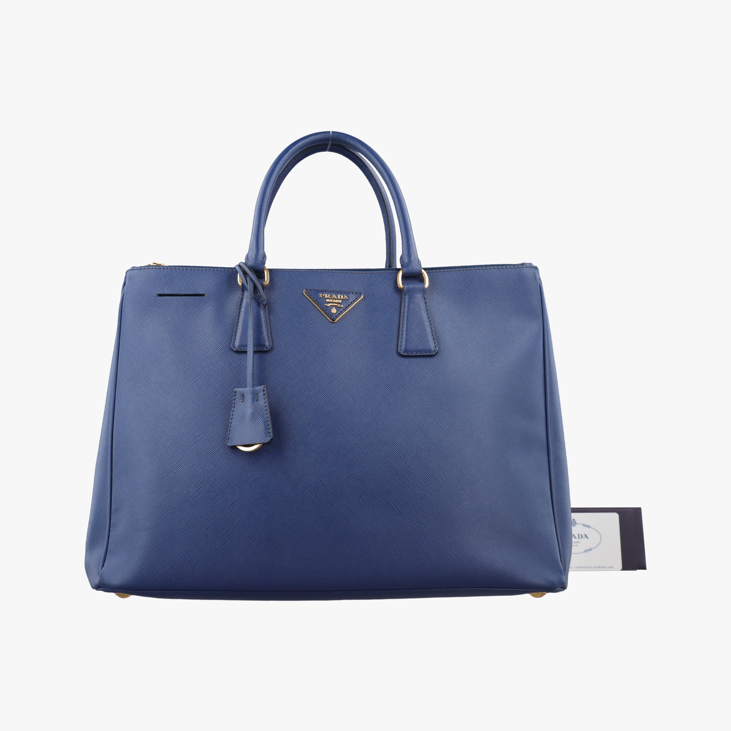 Pre-owned Prada Galleria Blue SAFFIANO Leather BN2274 handbag | stylenewstar