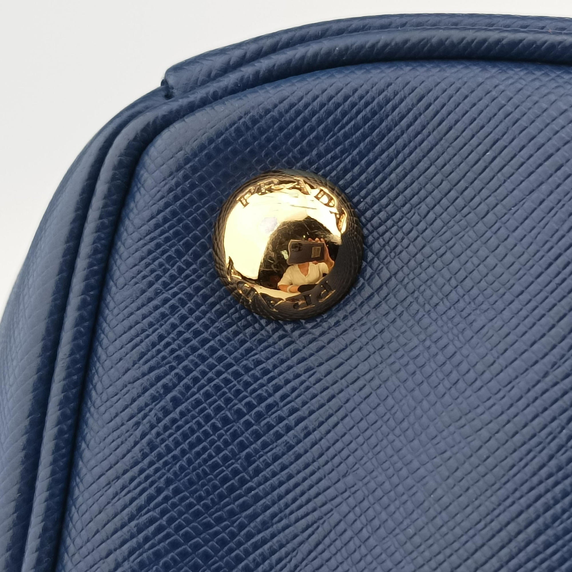 Pre-owned Prada Galleria Blue SAFFIANO Leather BN2274 handbag | stylenewstar