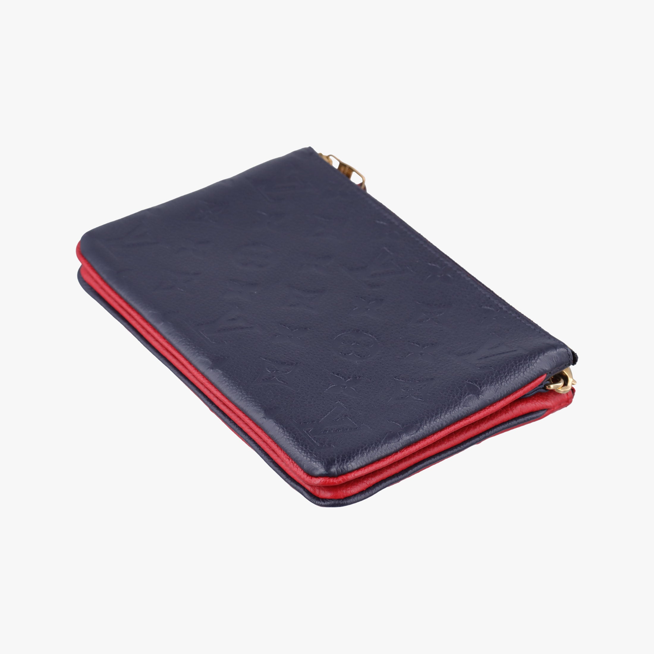 Pre-owned Louis Vuitton Pochette Double Zip Chain Marine Rouge×Navy Monogram Empreinte M63916 shoulderbag | stylenewstar