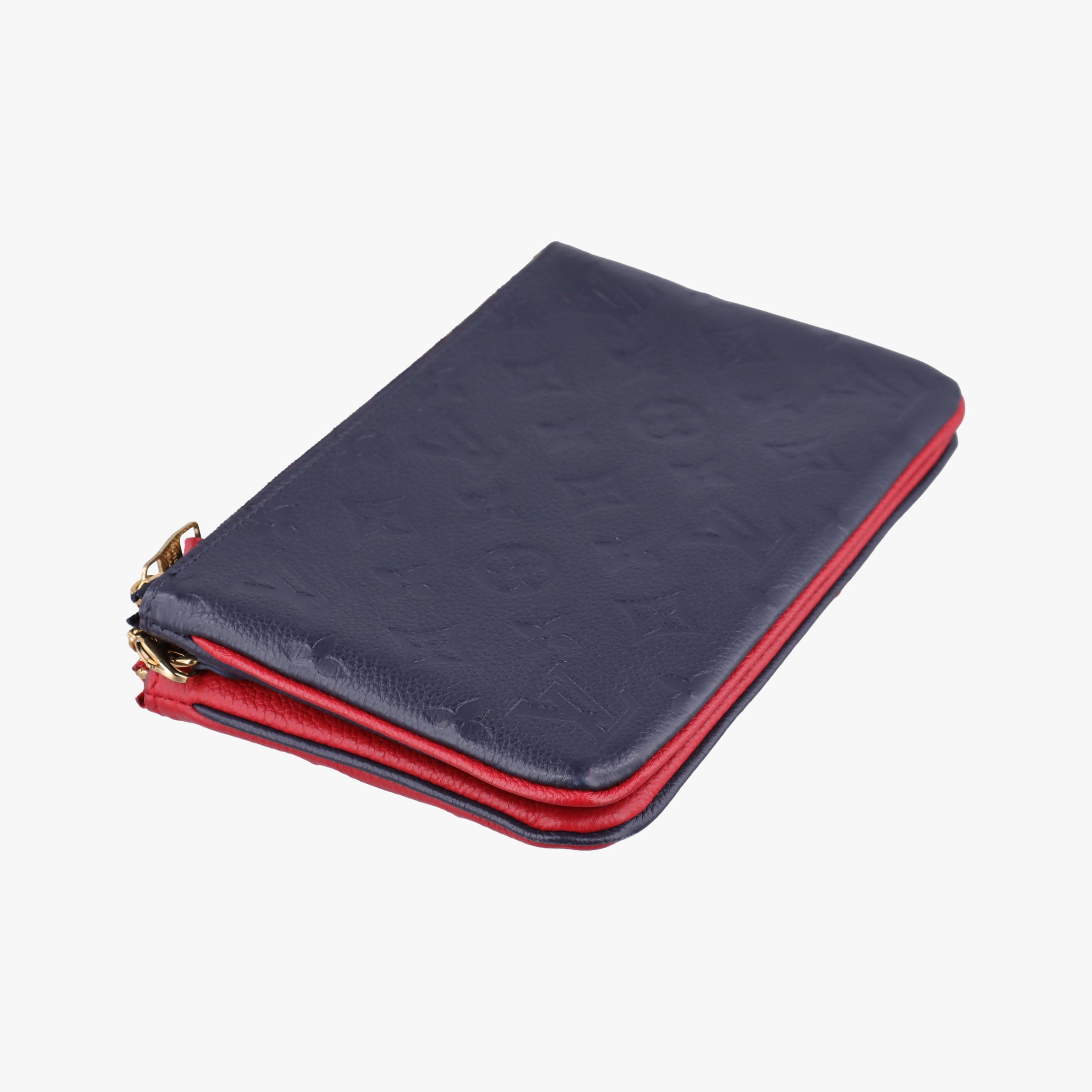 Pre-owned Louis Vuitton Pochette Double Zip Chain Marine Rouge×Navy Monogram Empreinte M63916 shoulderbag | stylenewstar