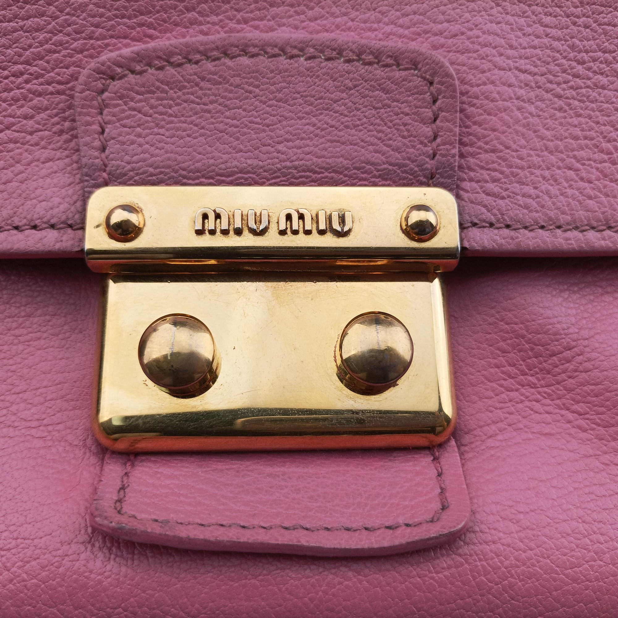 Pre-owned Miu Miu lock Fuoco Sound Top Handle Pink SAFFIANO Leather BT0963 shoulderbag | stylenewstar