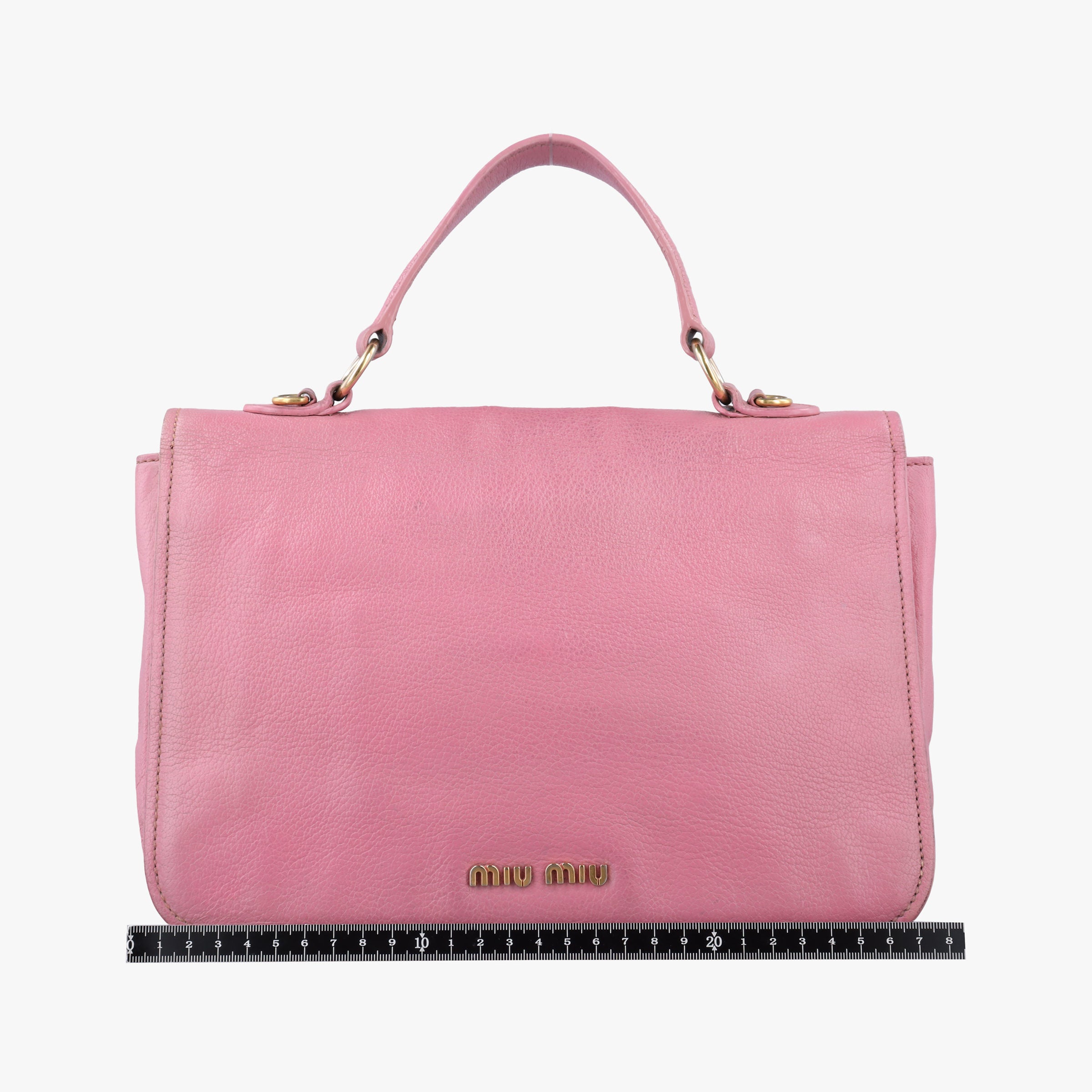 Pre-owned Miu Miu lock Fuoco Sound Top Handle Pink SAFFIANO Leather BT0963 shoulderbag | stylenewstar