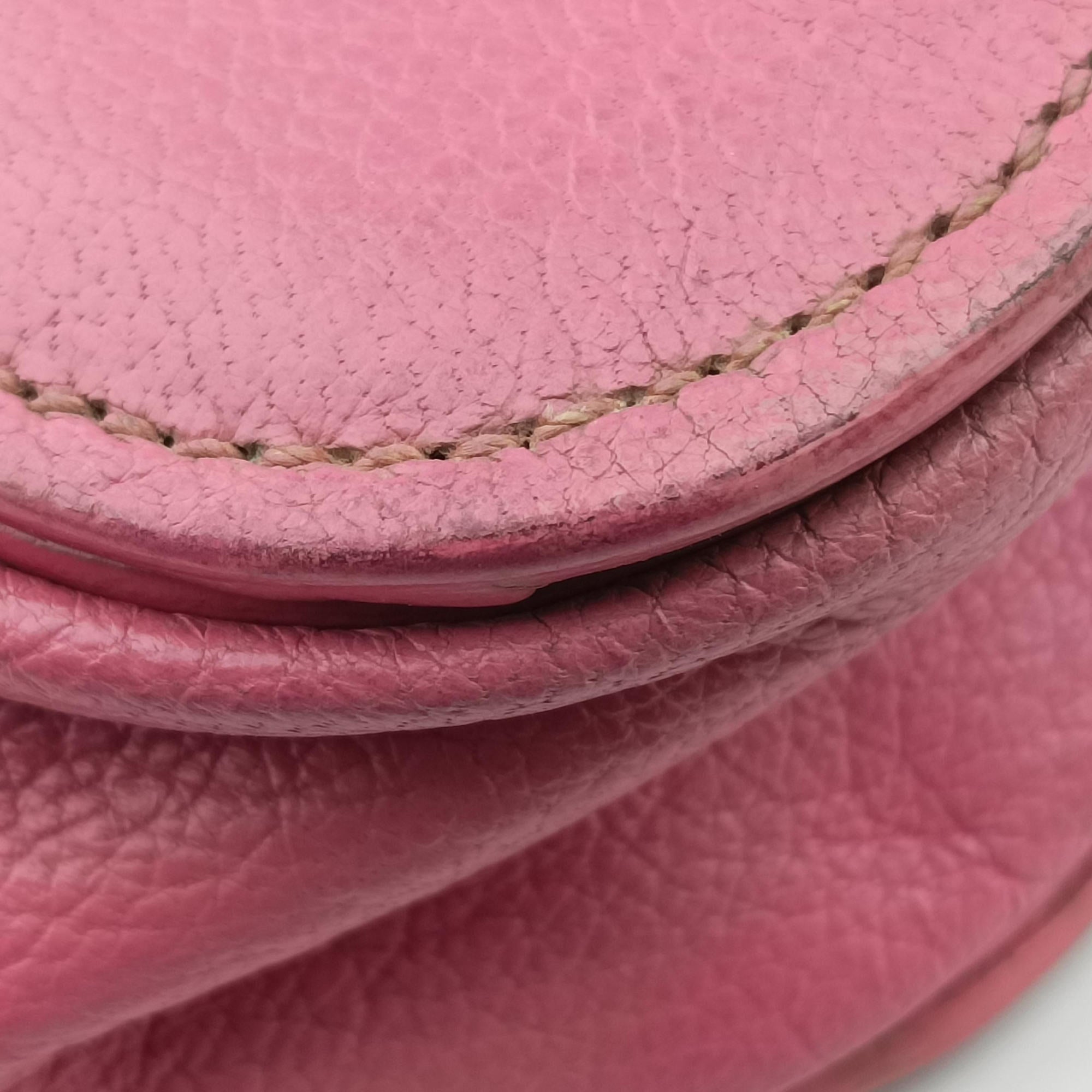 Pre-owned Miu Miu lock Fuoco Sound Top Handle Pink SAFFIANO Leather BT0963 shoulderbag | stylenewstar