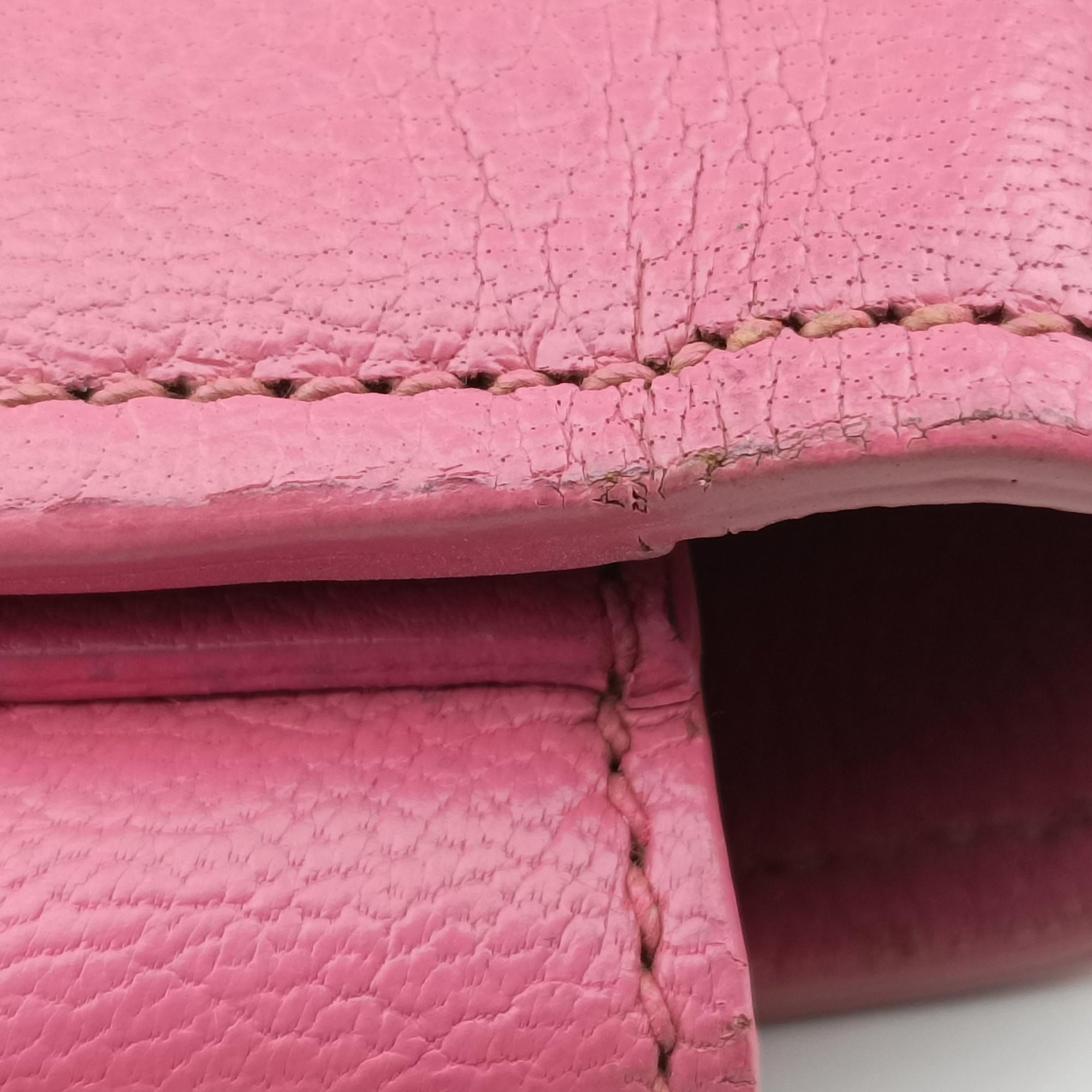 Pre-owned Miu Miu lock Fuoco Sound Top Handle Pink SAFFIANO Leather BT0963 shoulderbag | stylenewstar