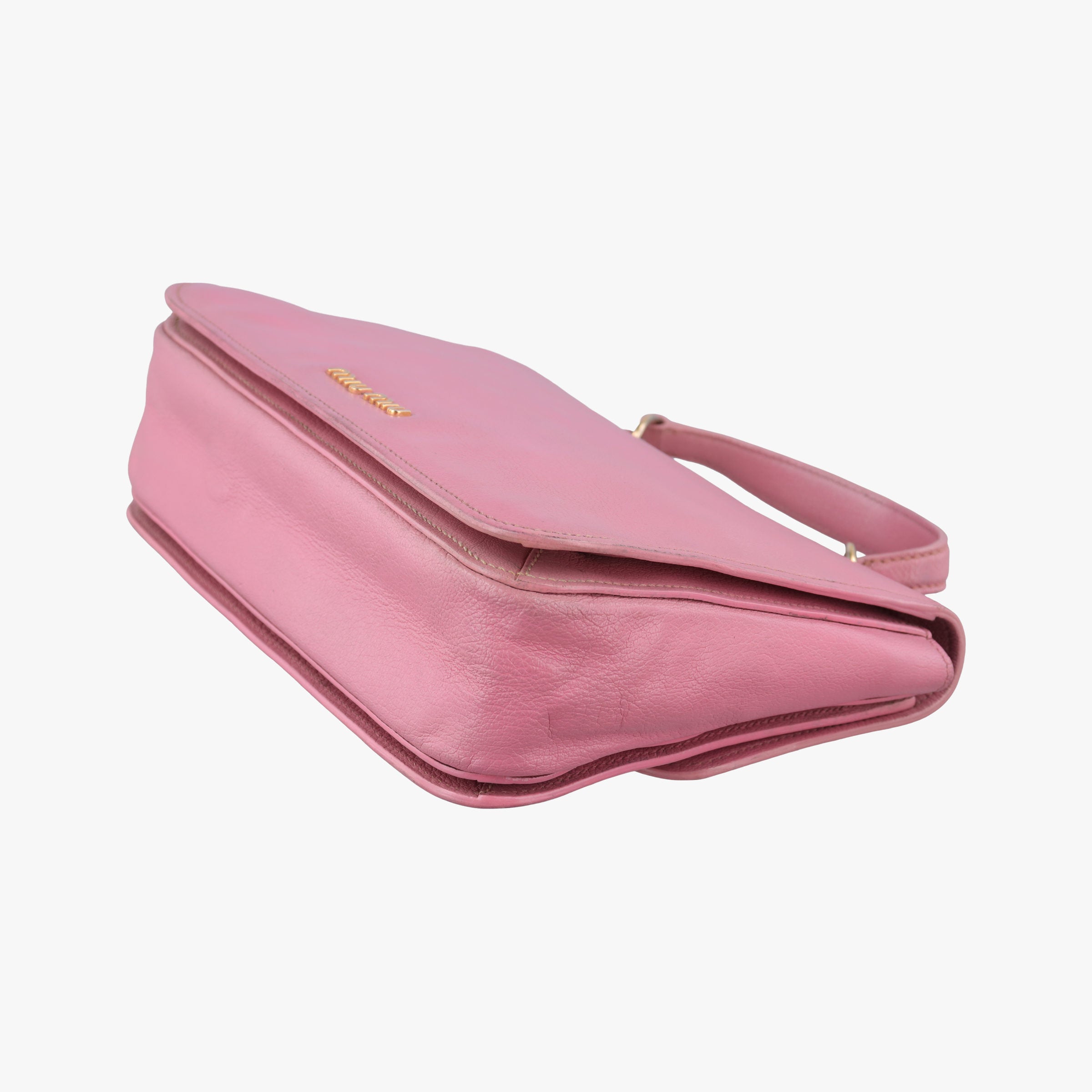 Pre-owned Miu Miu lock Fuoco Sound Top Handle Pink SAFFIANO Leather BT0963 shoulderbag | stylenewstar