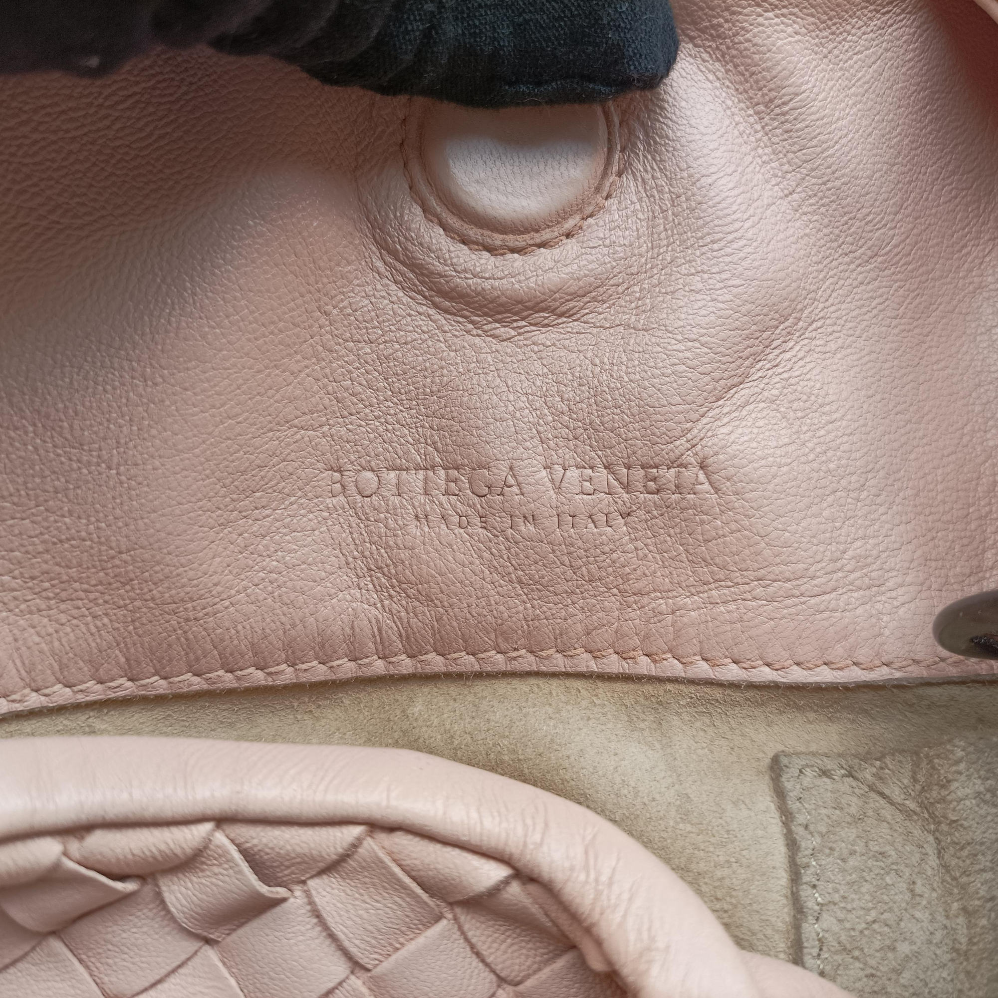 Pre-owned Bottega Veneta CAMPANA Intrecciato Pink lambskin  handbag | stylenewstar