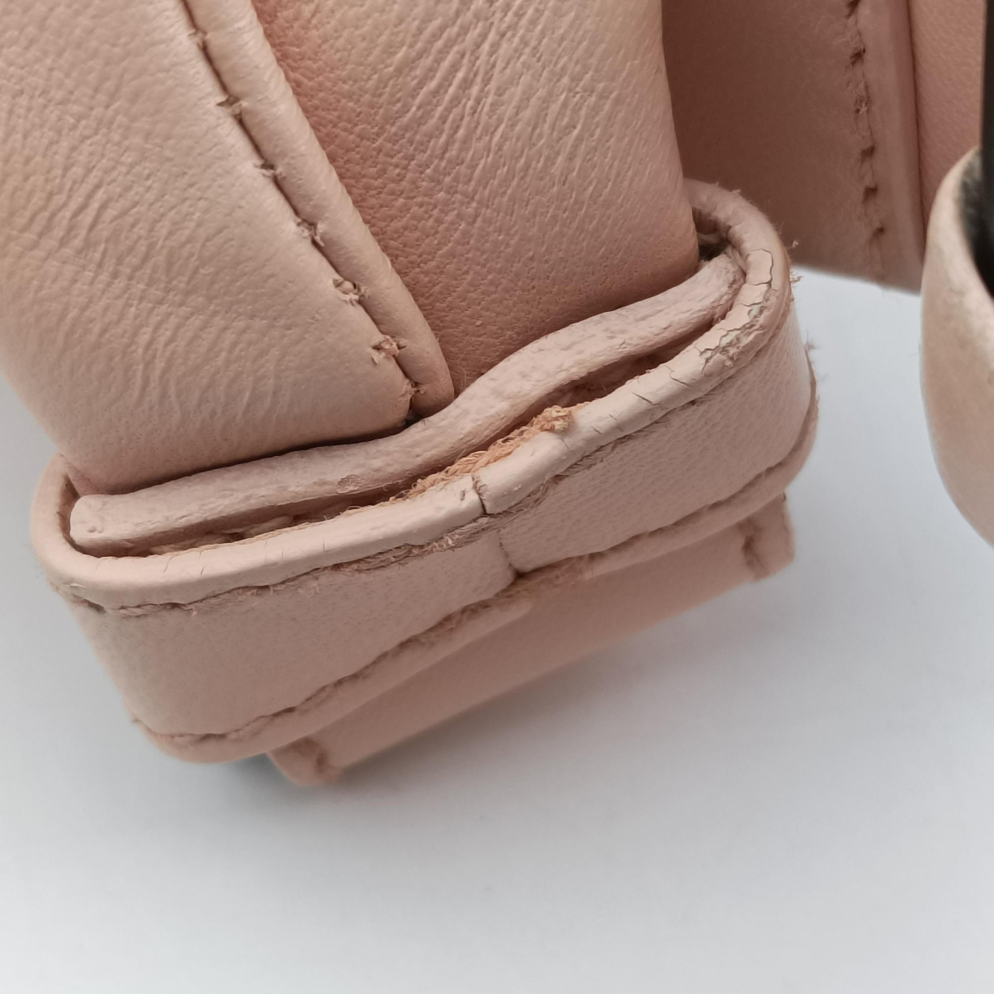 Pre-owned Bottega Veneta CAMPANA Intrecciato Pink lambskin  handbag | stylenewstar