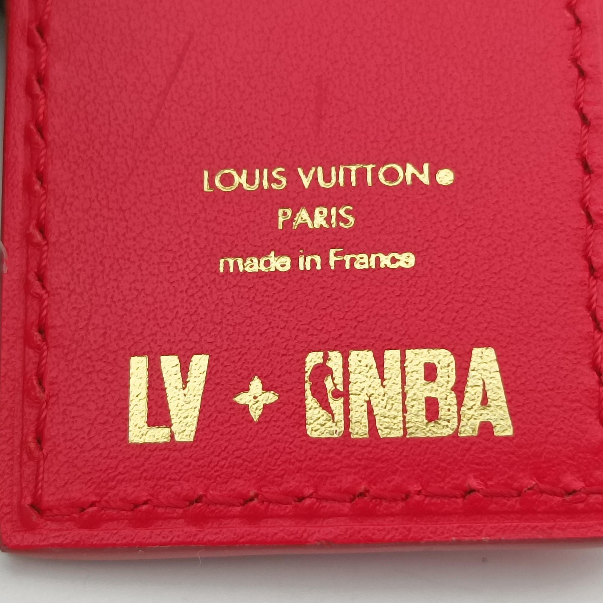 Pre-owned Louis Vuitton LV x NBA SOFT TRANK PHONE BOX Antarctica×Red×White Monogram Canvas×calf leather M80101 shoulderbag | stylenewstar