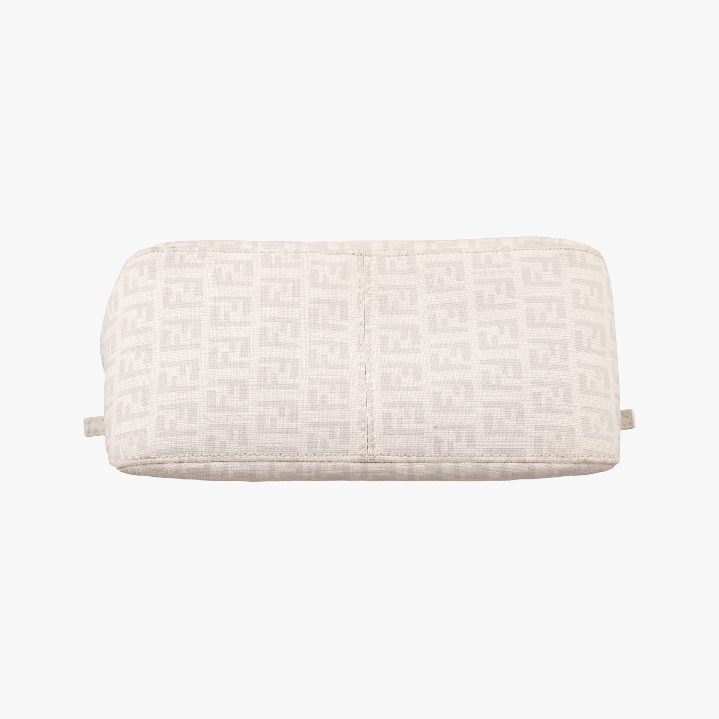 Pre-owned Fendi Baguette White PVC coated canvas 8BR180 shoulderbag | stylenewstar