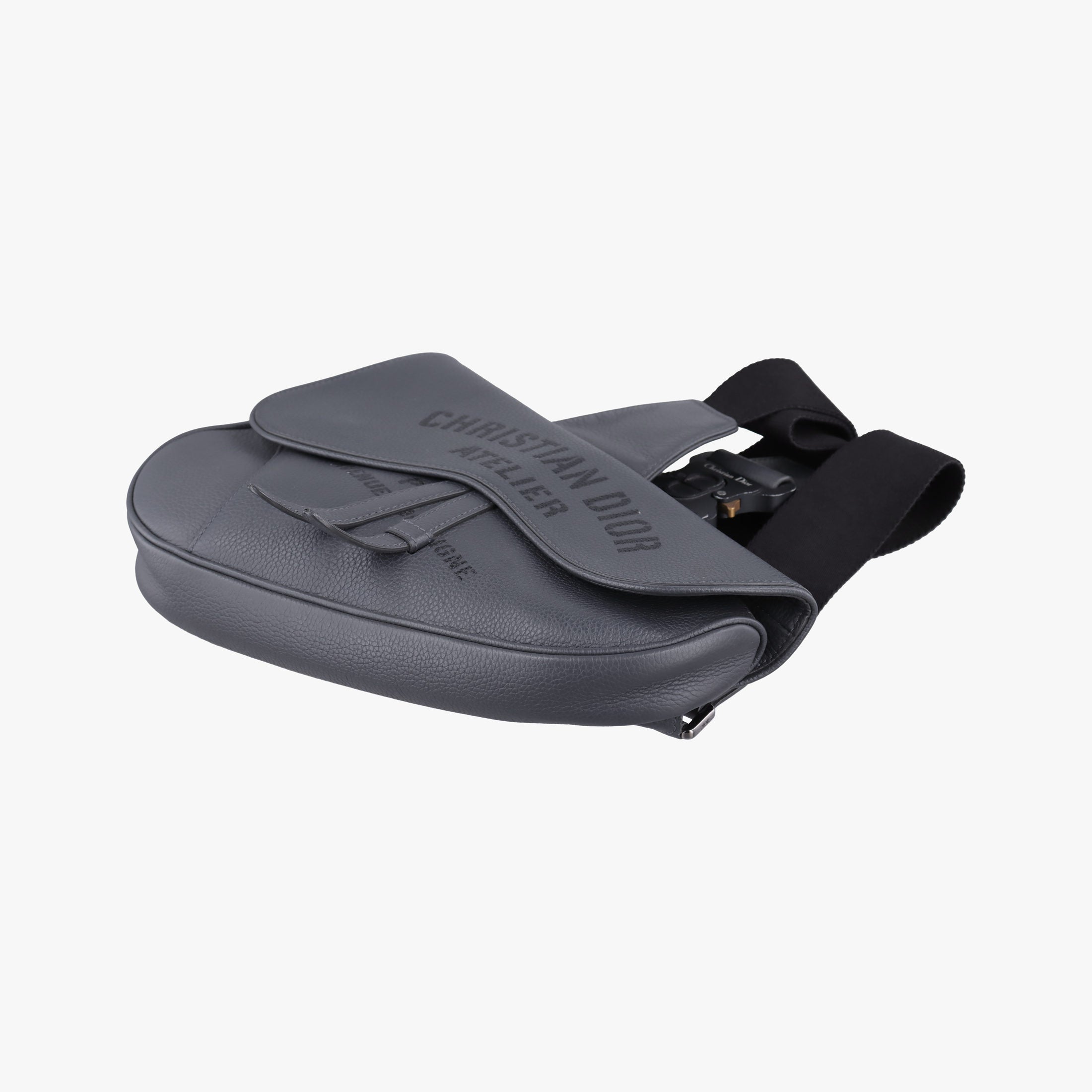 Pre-owned Christian Dior Saddle Grey leather  bum bag/waist bag | stylenewstar