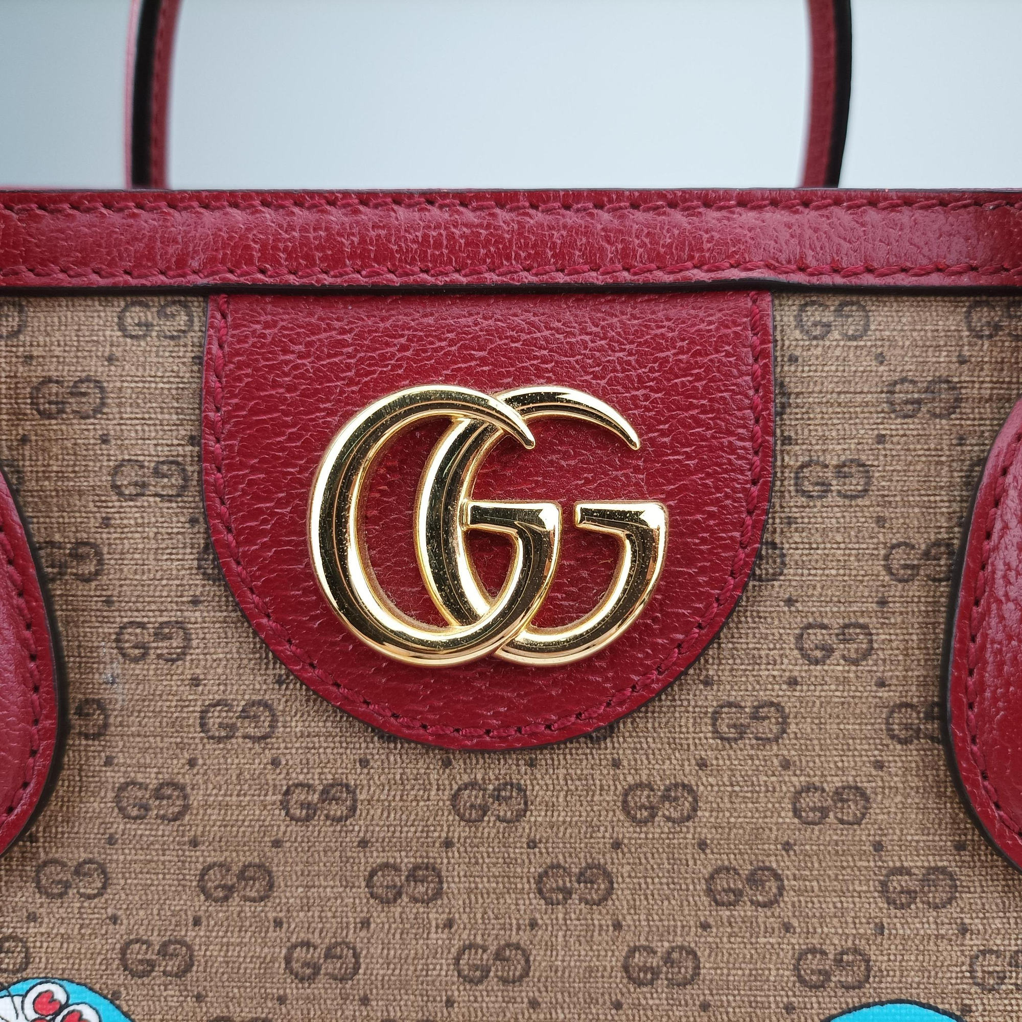 Pre-owned Gucci Fujiko-Pro Doraemon Micro GG Supreme Beige × Red × Multicolor PVC coated canvas×Leather 653952 shoulderbag | stylenewstar