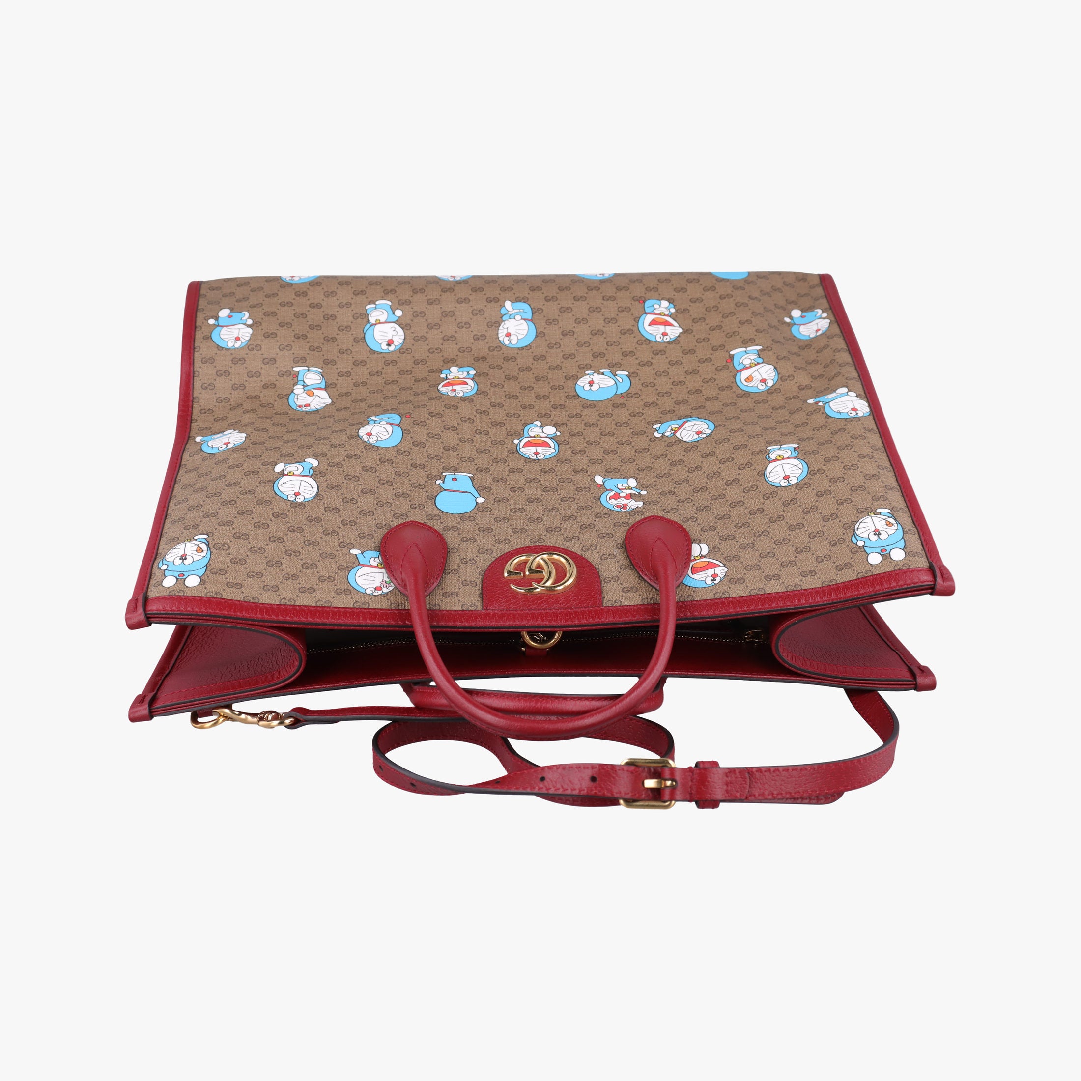 Pre-owned Gucci Fujiko-Pro Doraemon Micro GG Supreme Beige × Red × Multicolor PVC coated canvas×Leather 653952 shoulderbag | stylenewstar