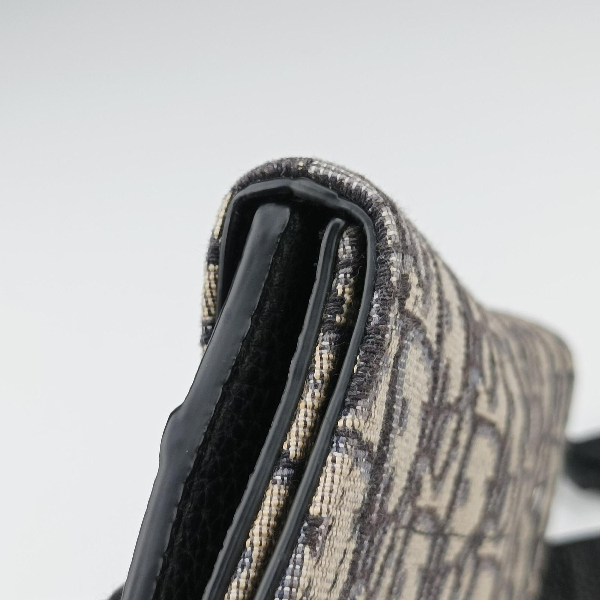Pre-owned Christian Dior Saddle Gray×Navy×Black Jacquard×Leather  bum bag/waist bag | stylenewstar