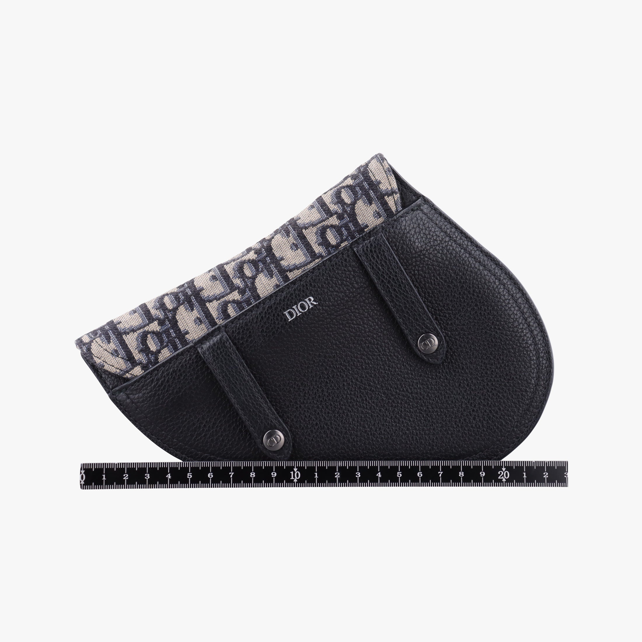 Pre-owned Christian Dior Saddle Gray×Navy×Black Jacquard×Leather  bum bag/waist bag | stylenewstar