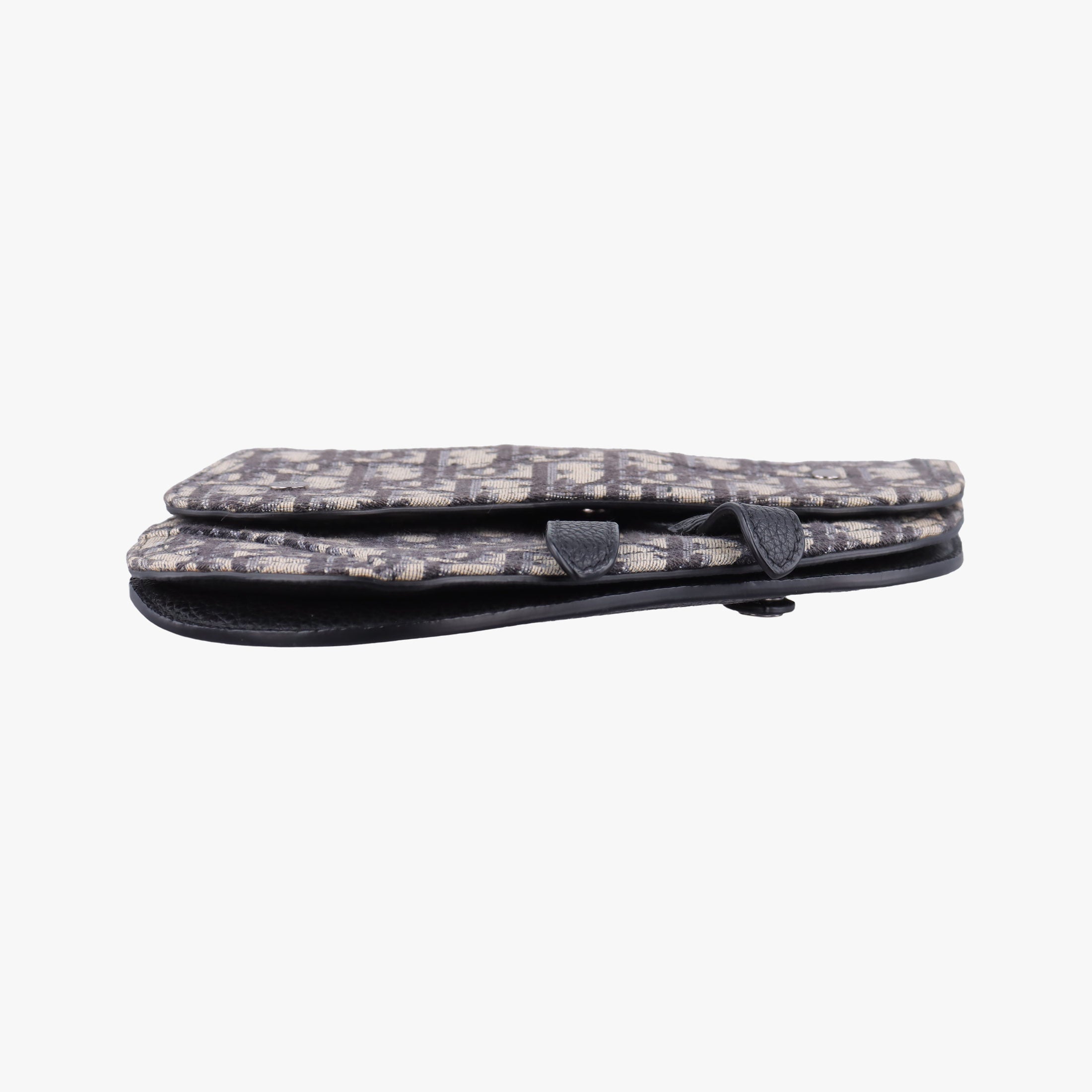 Pre-owned Christian Dior Saddle Gray×Navy×Black Jacquard×Leather  bum bag/waist bag | stylenewstar