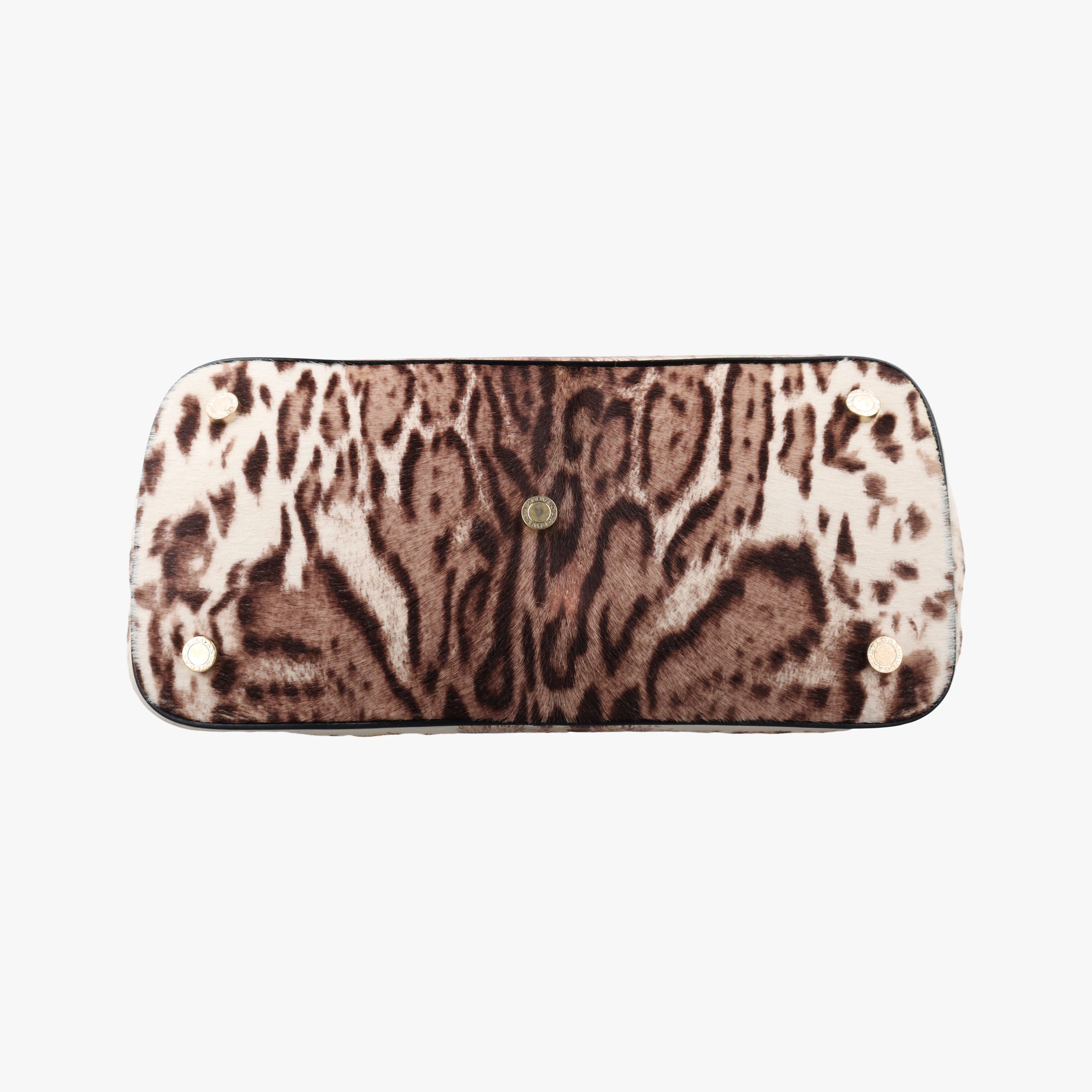 Pre-owned Bvlgari Leopard Print Brown Leather× Fur  shoulderbag | stylenewstar