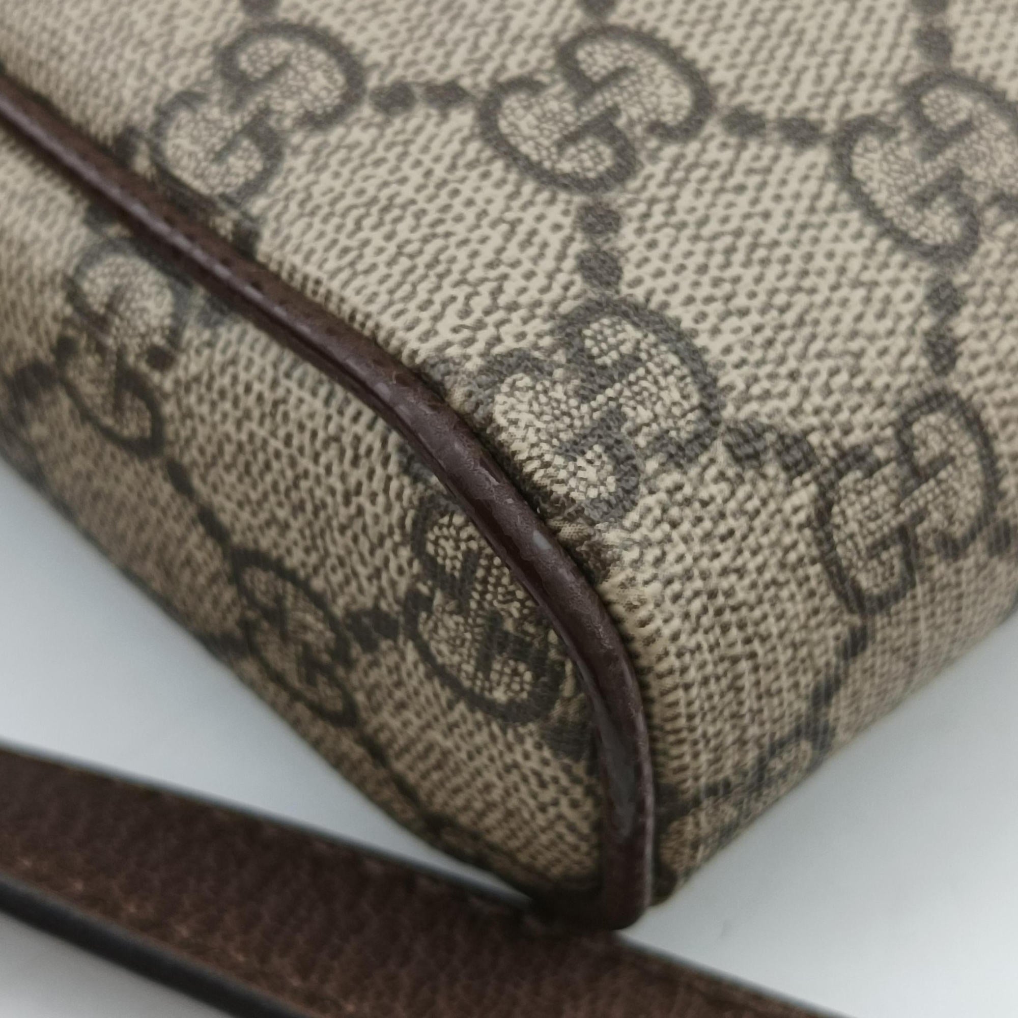 Pre-owned Gucci Ophidia brown×Beige PVC coated canvas×Leather 547926 shoulderbag | stylenewstar