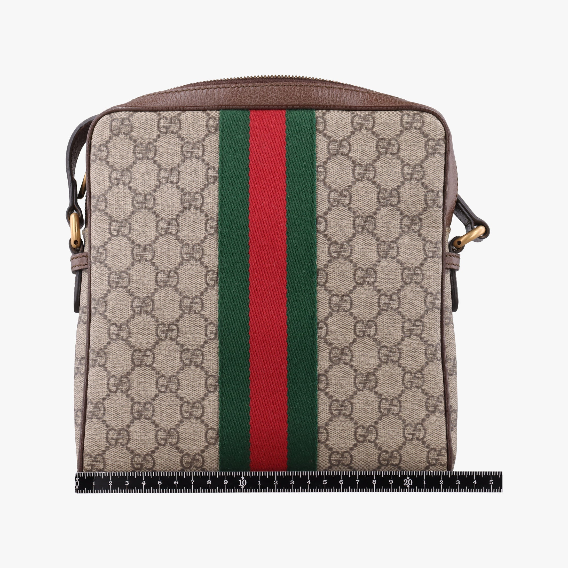 Pre-owned Gucci Ophidia brown×Beige PVC coated canvas×Leather 547926 shoulderbag | stylenewstar
