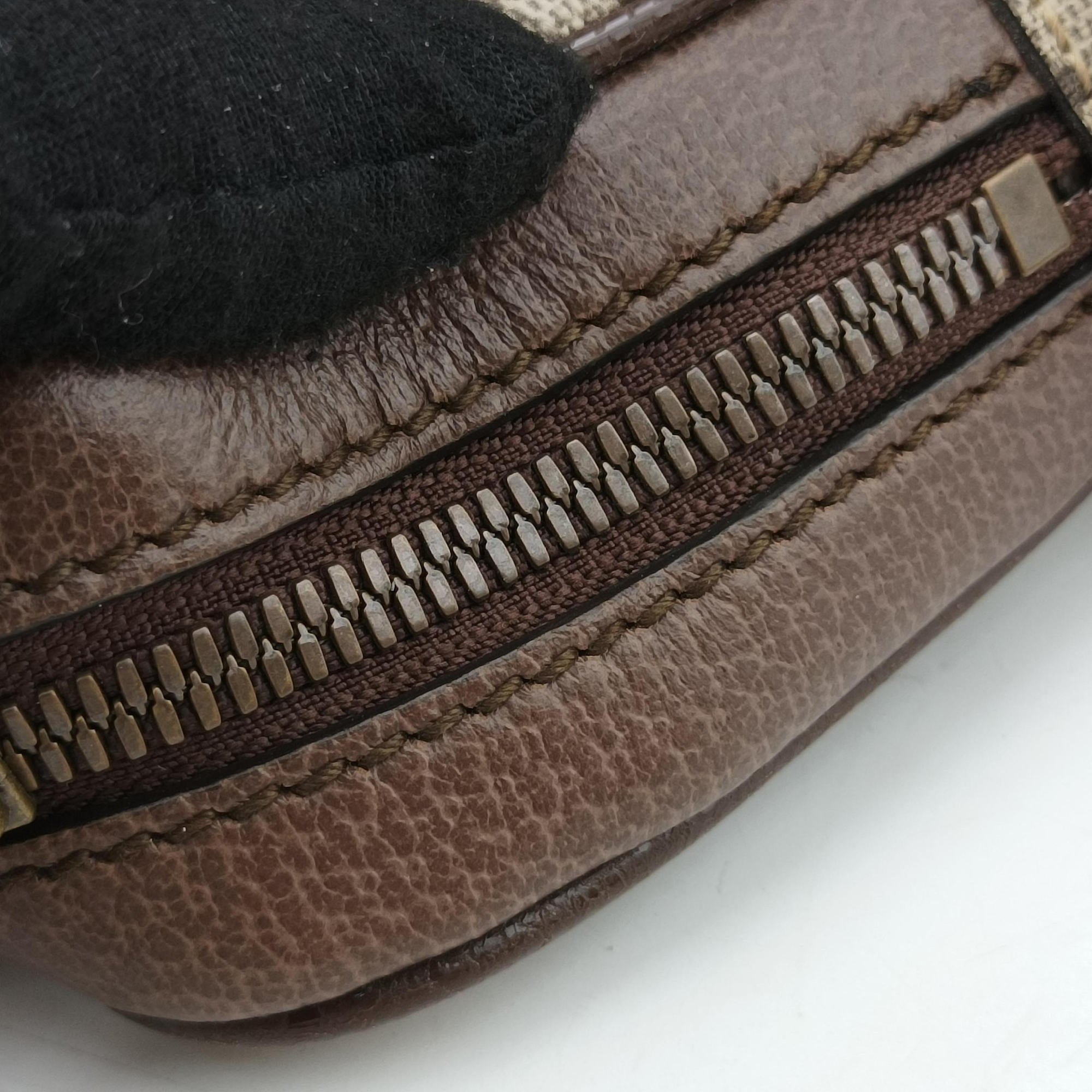 Pre-owned Gucci Ophidia brown×Beige PVC coated canvas×Leather 547926 shoulderbag | stylenewstar