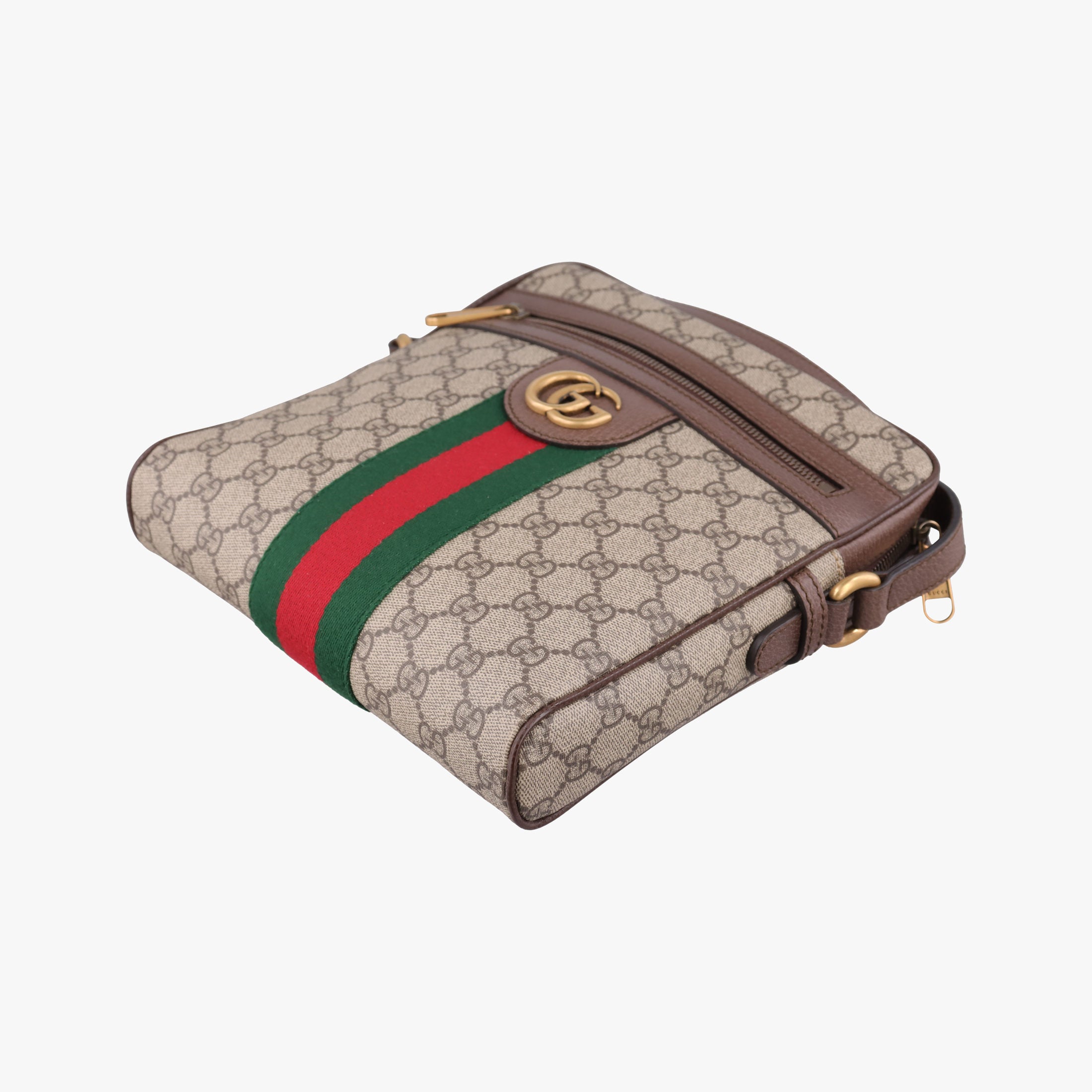 Pre-owned Gucci Ophidia brown×Beige PVC coated canvas×Leather 547926 shoulderbag | stylenewstar