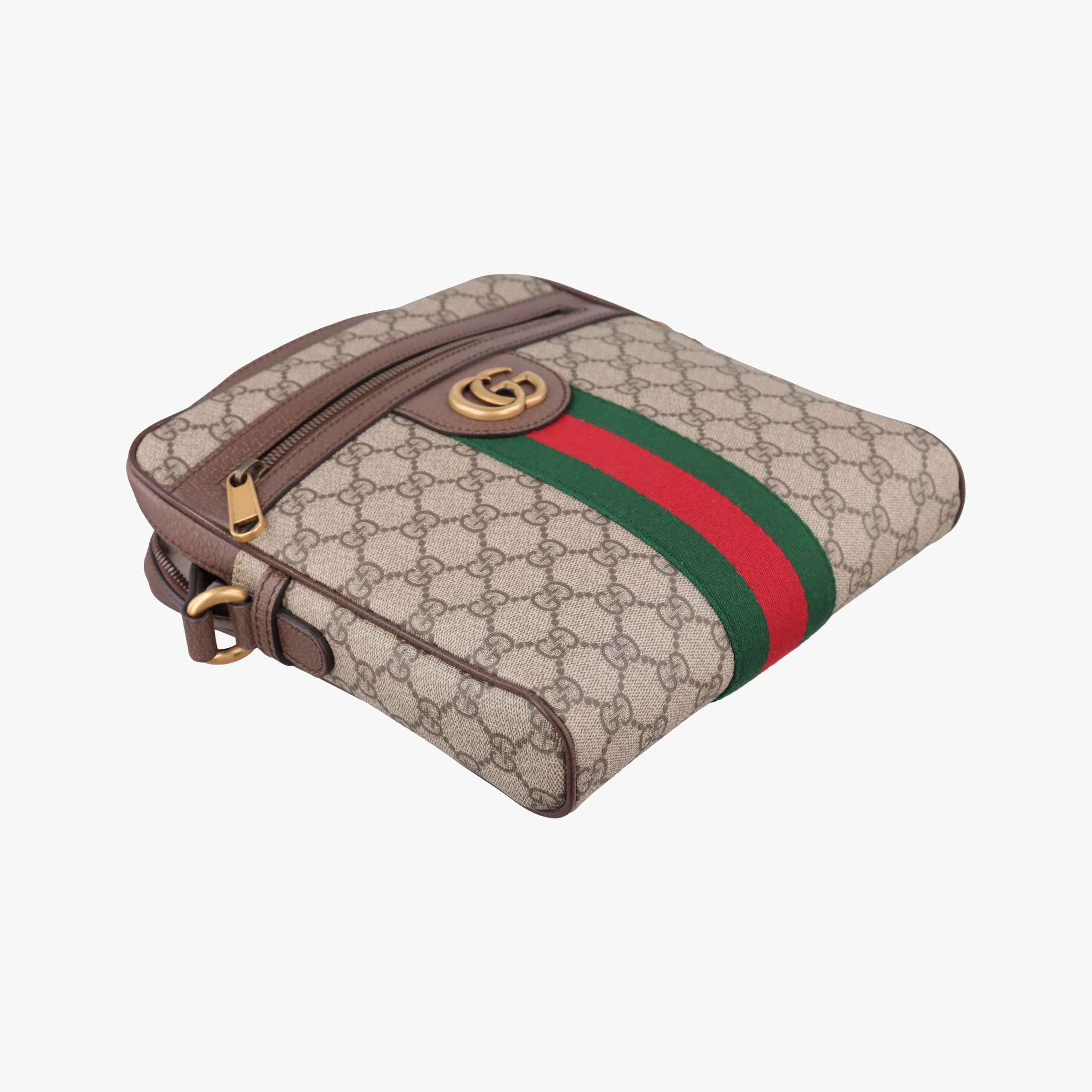 Pre-owned Gucci Ophidia brown×Beige PVC coated canvas×Leather 547926 shoulderbag | stylenewstar