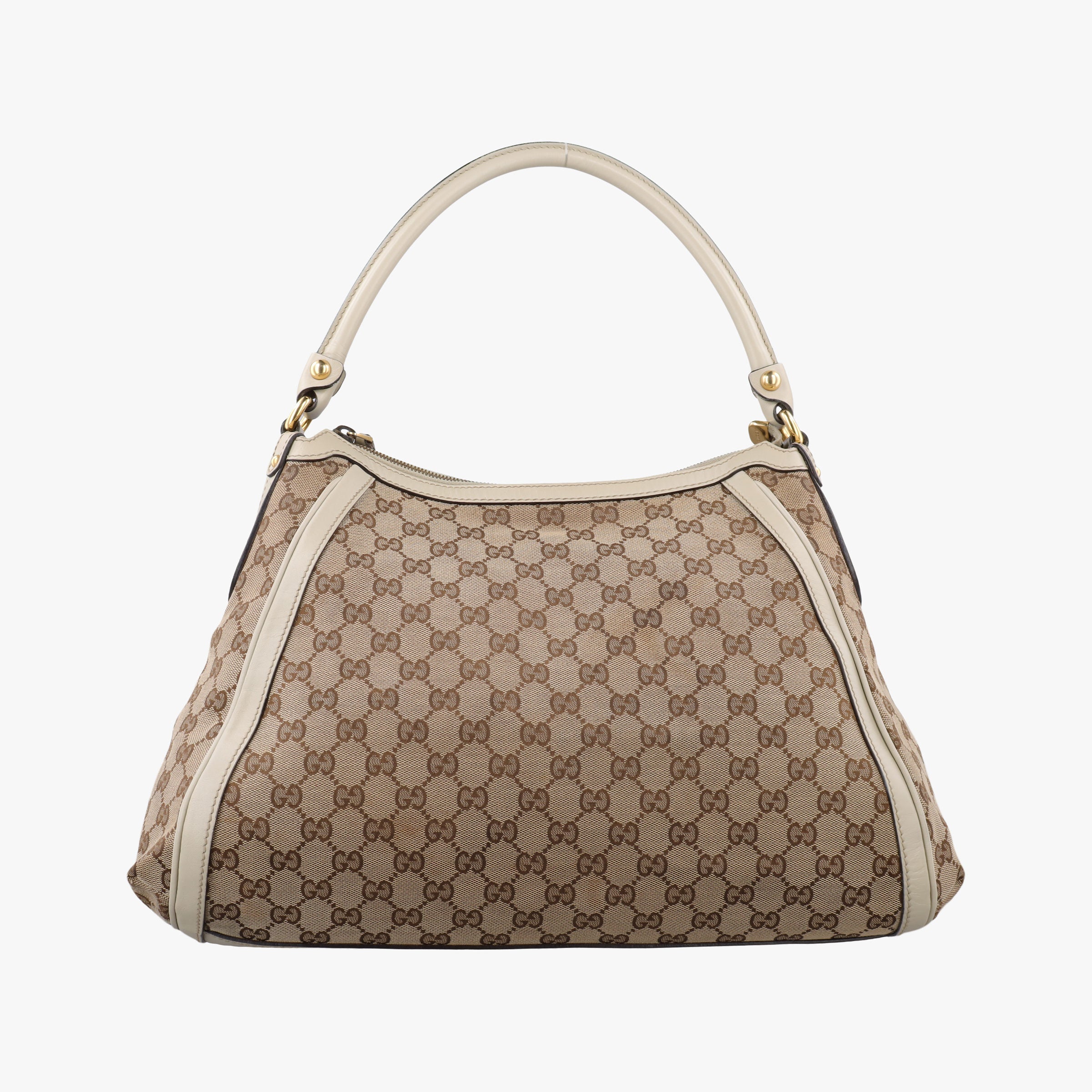 Vintage Gucci Guccissima Beige x Brown Canvas×Leather 282297 handbag | stylenewstar