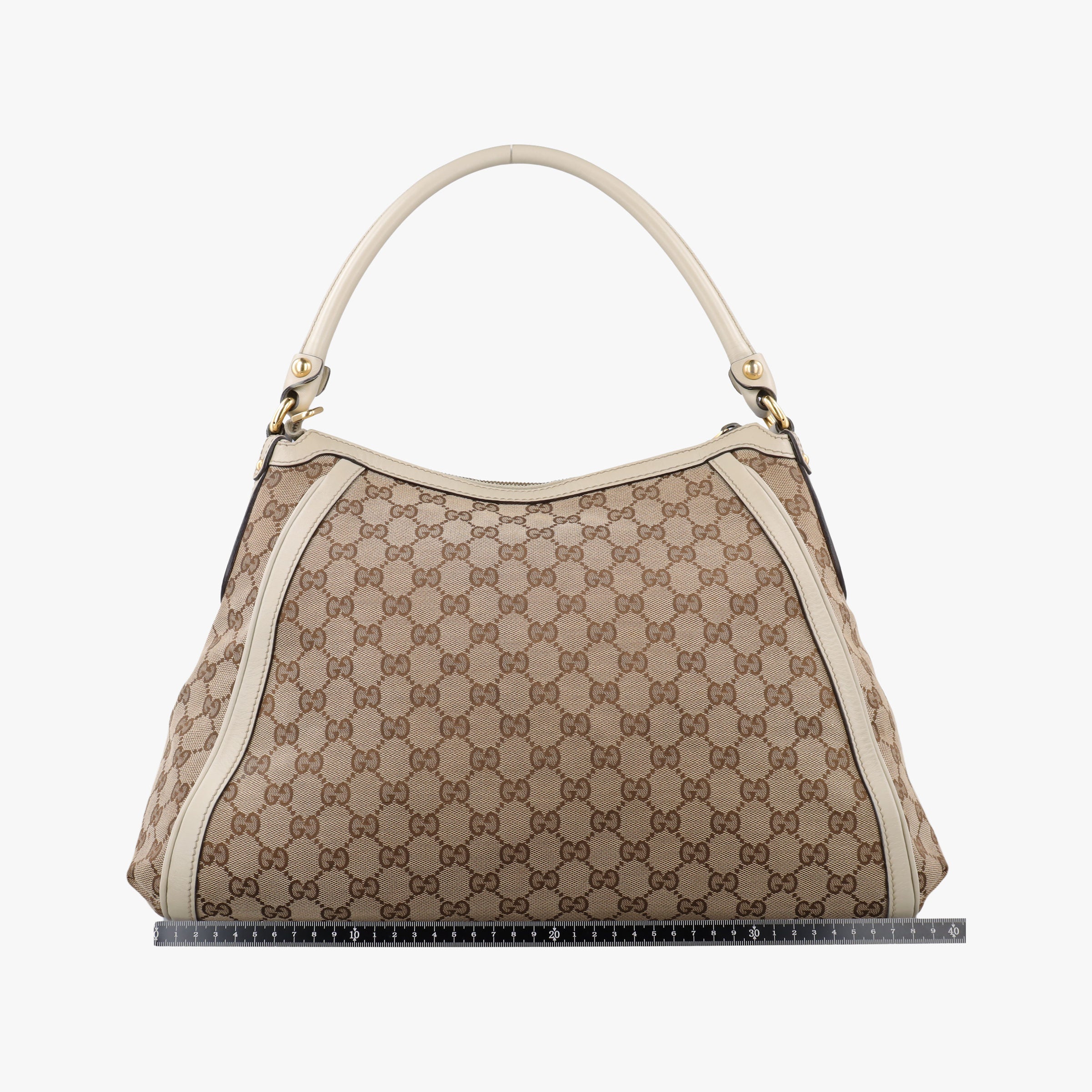Vintage Gucci Guccissima Beige x Brown Canvas×Leather 282297 handbag | stylenewstar